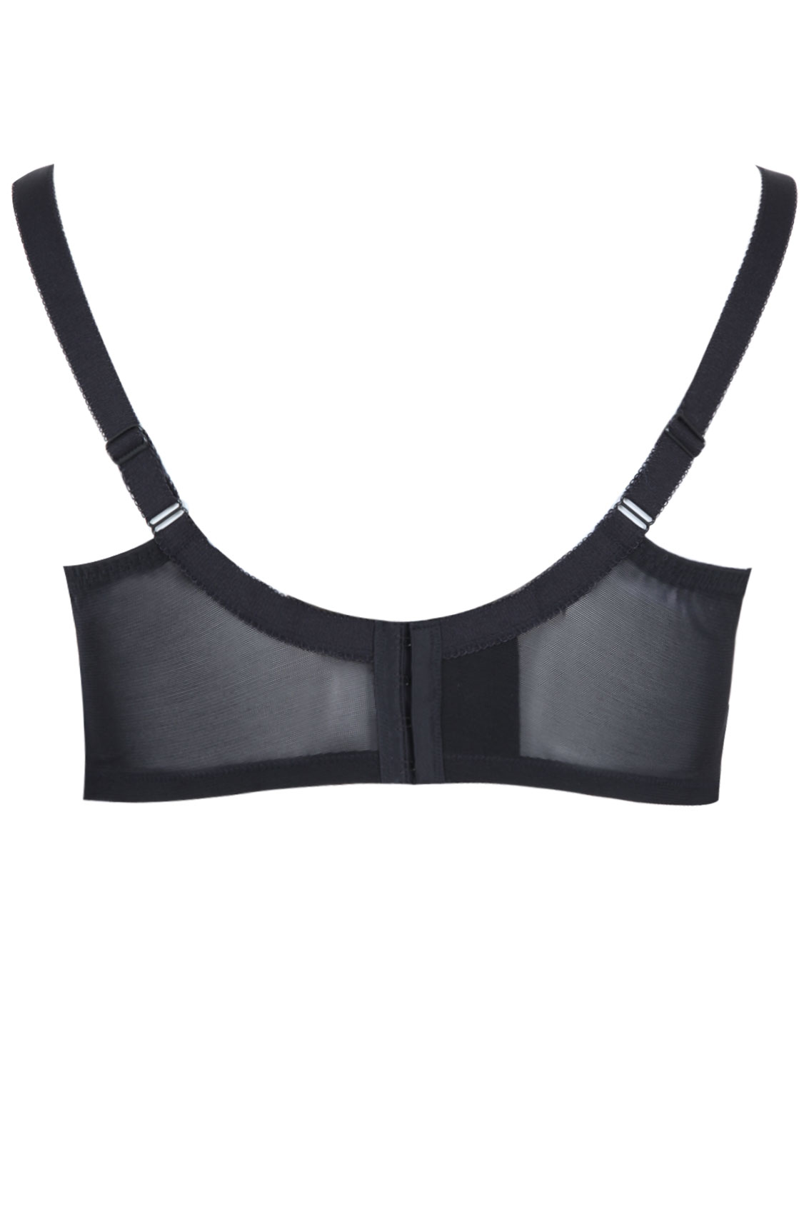 Black mesh underwired cup bra 36