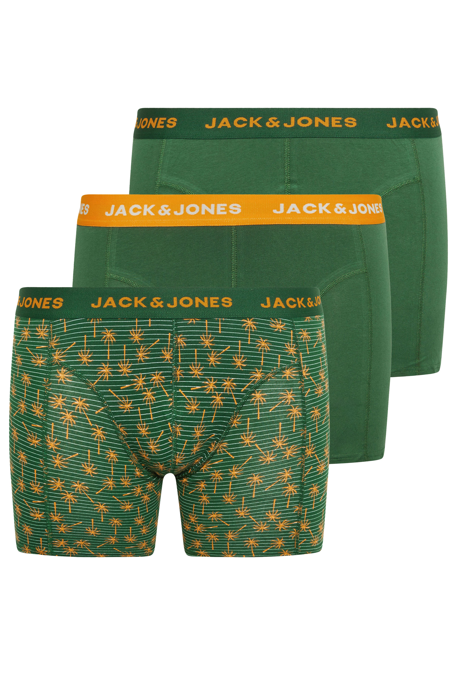 Image of Size 2Xl Mens Jack & Jones Green 3 Pack Trunks Big & Tall