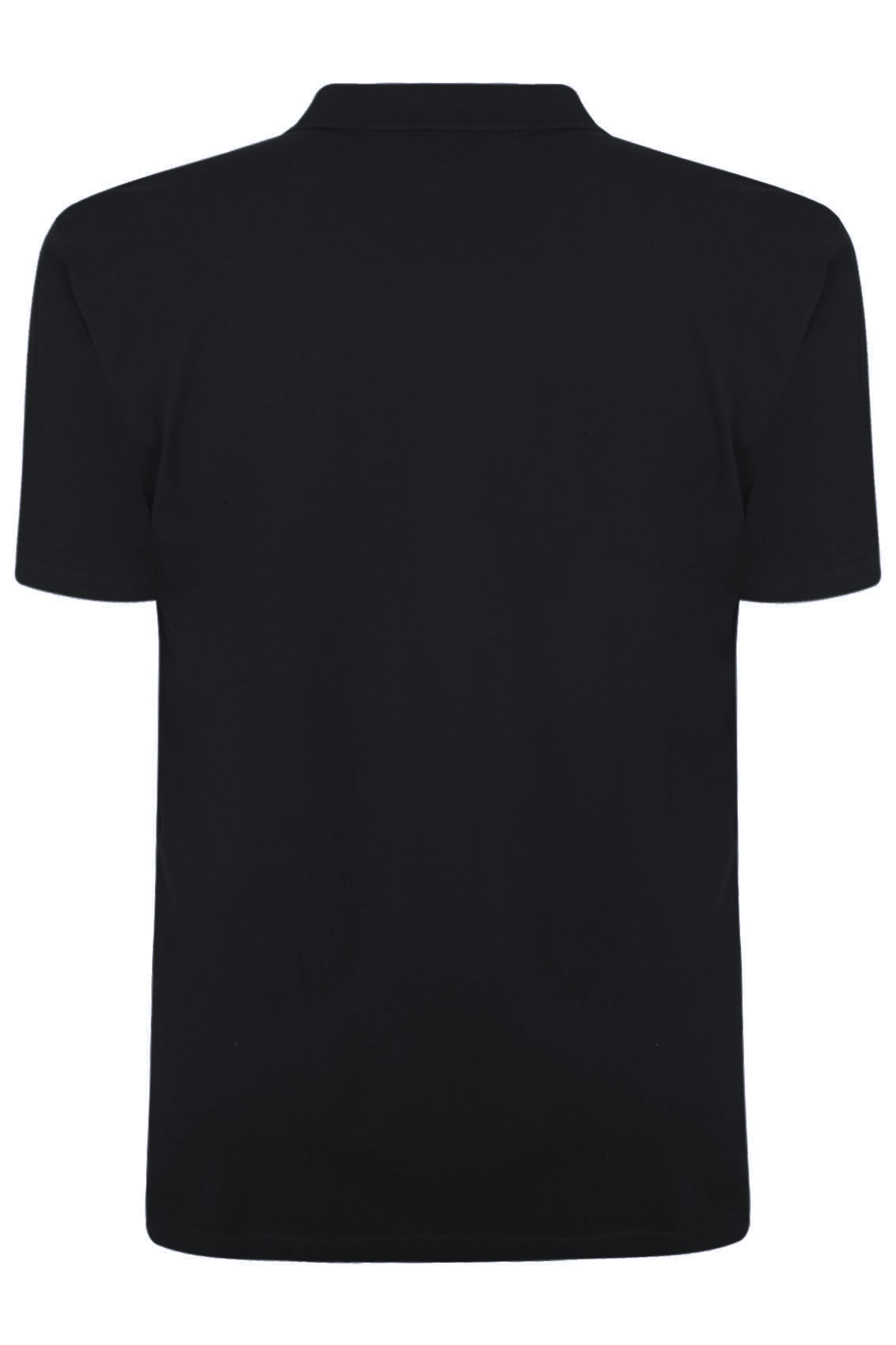 BadRhino Black Plain Polo Shirt With Chest Pocket Extra ...