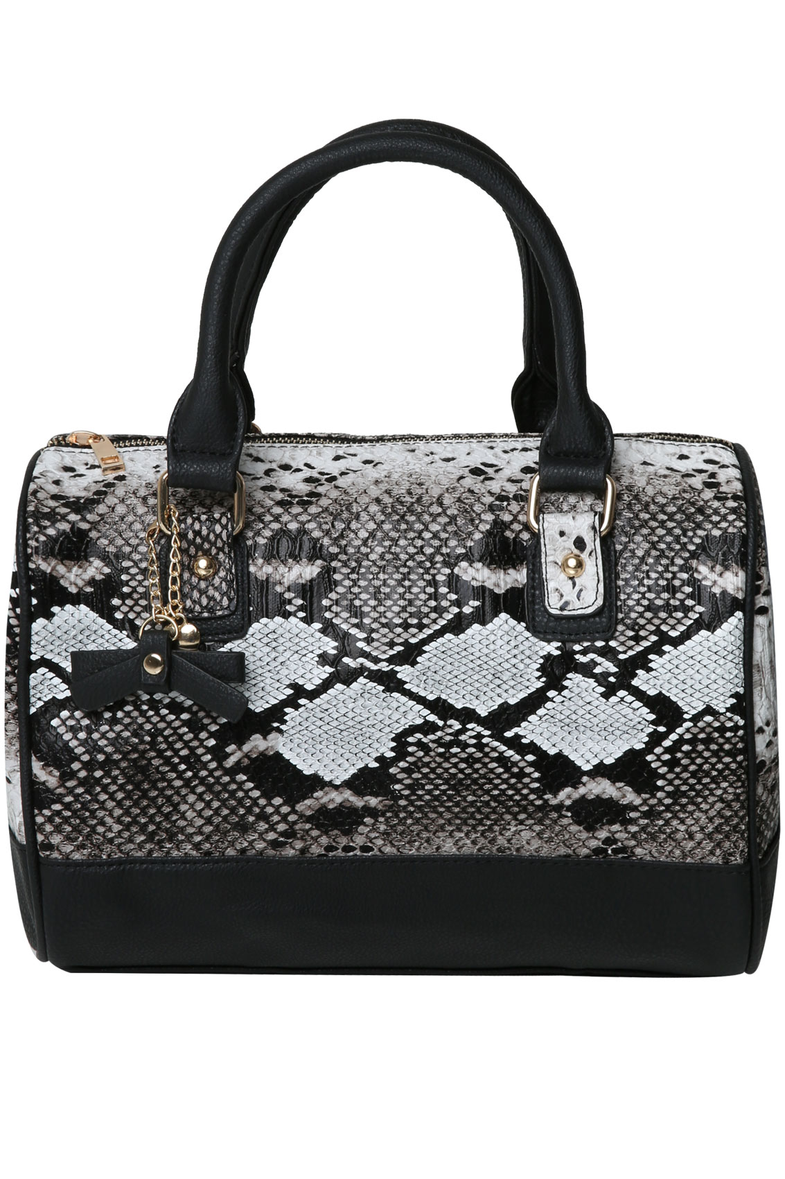 black snakeskin shoulder bag