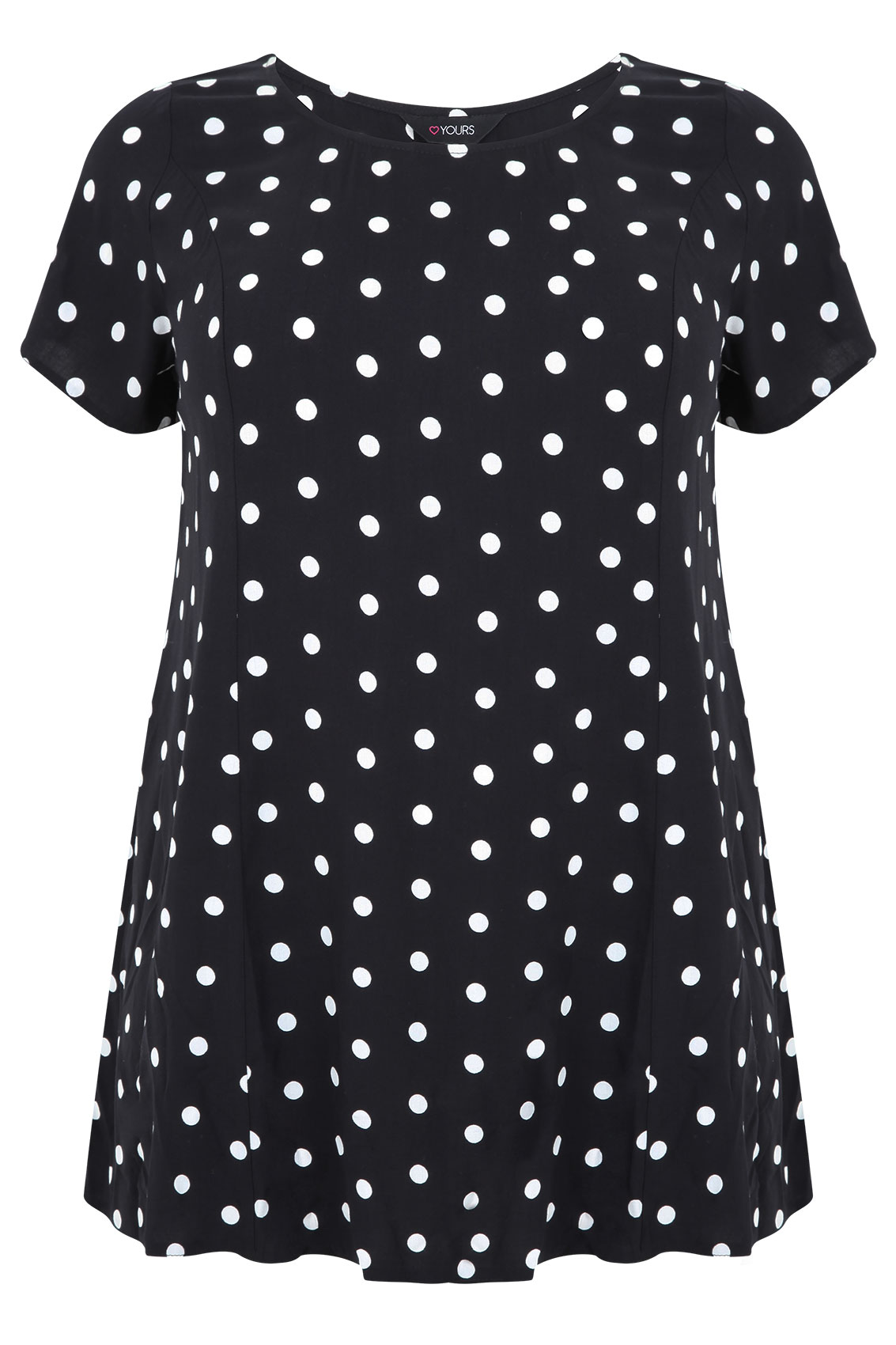 black and white polka dot top plus size