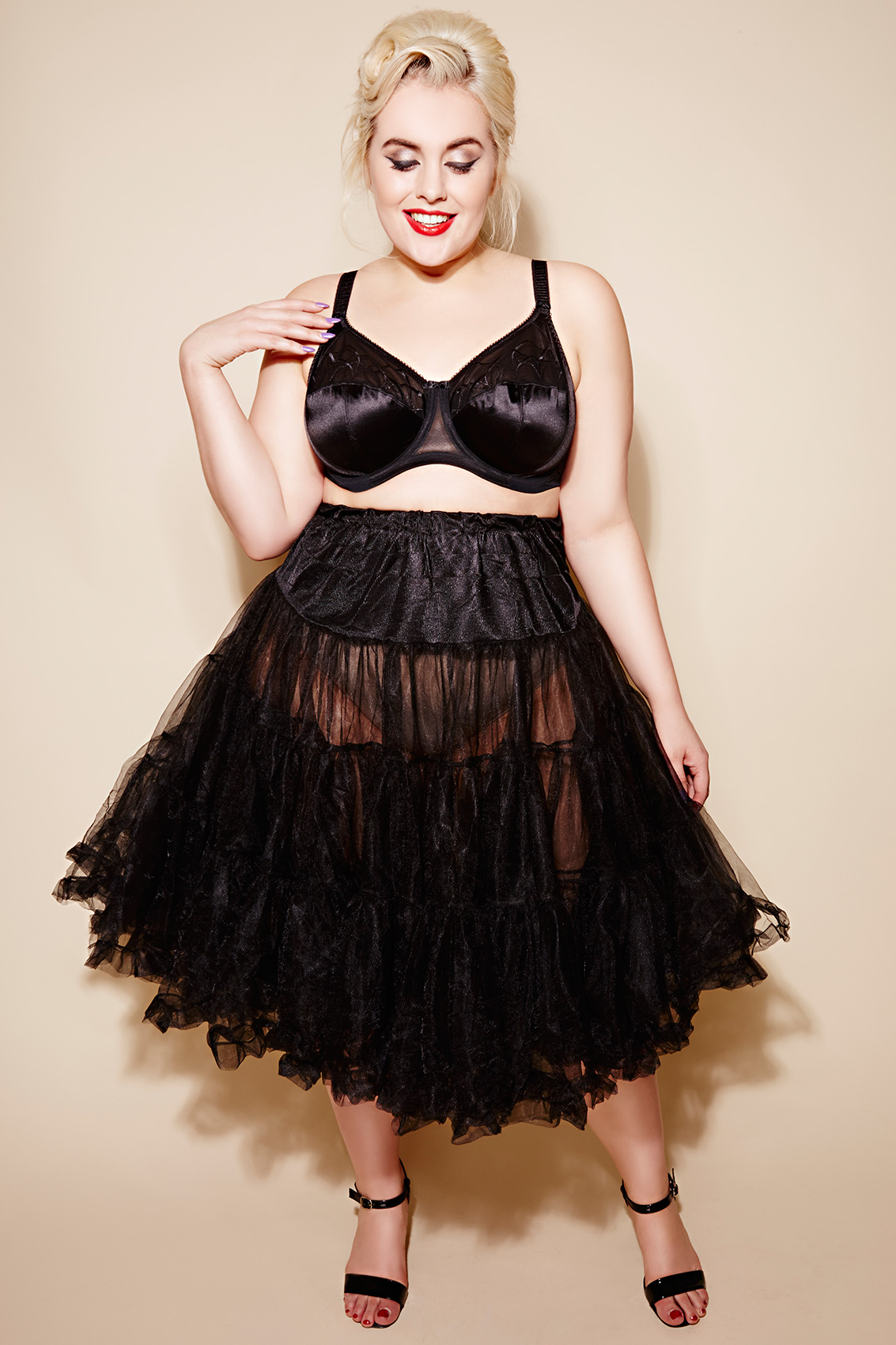 HELL BUNNY Black Petticoat Flare Skirt Plus sizes 14,16,18 ...