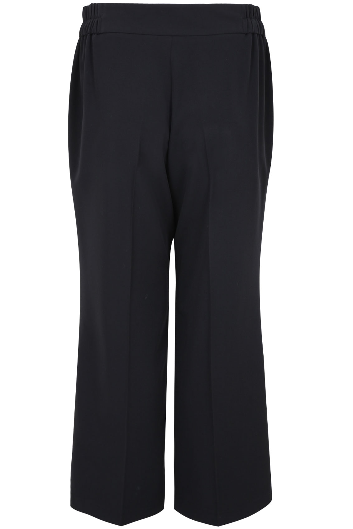 Black Wide Leg Trousers With Stab Stitch Detail plus Size 16 to 32