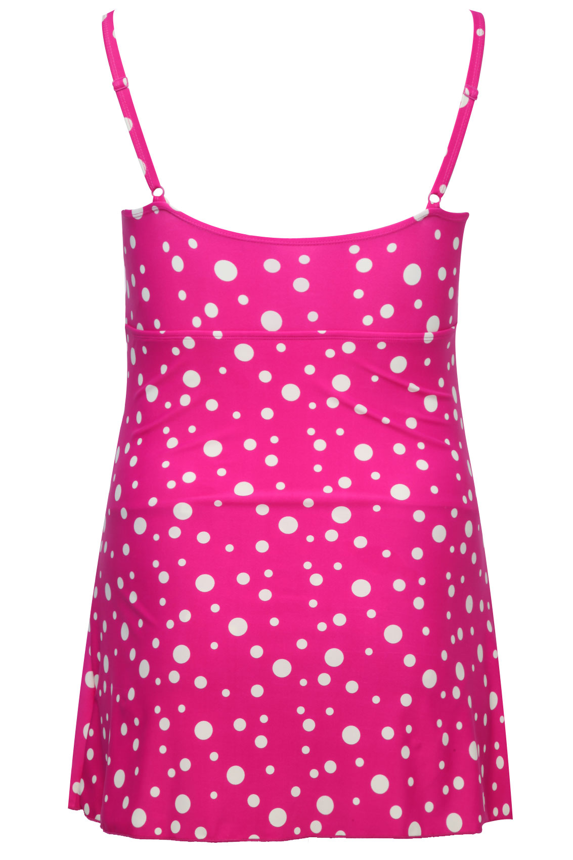 Pink Polka Dot Skirted Swimsuit With Tummy Control Plus Size 161820222426283032