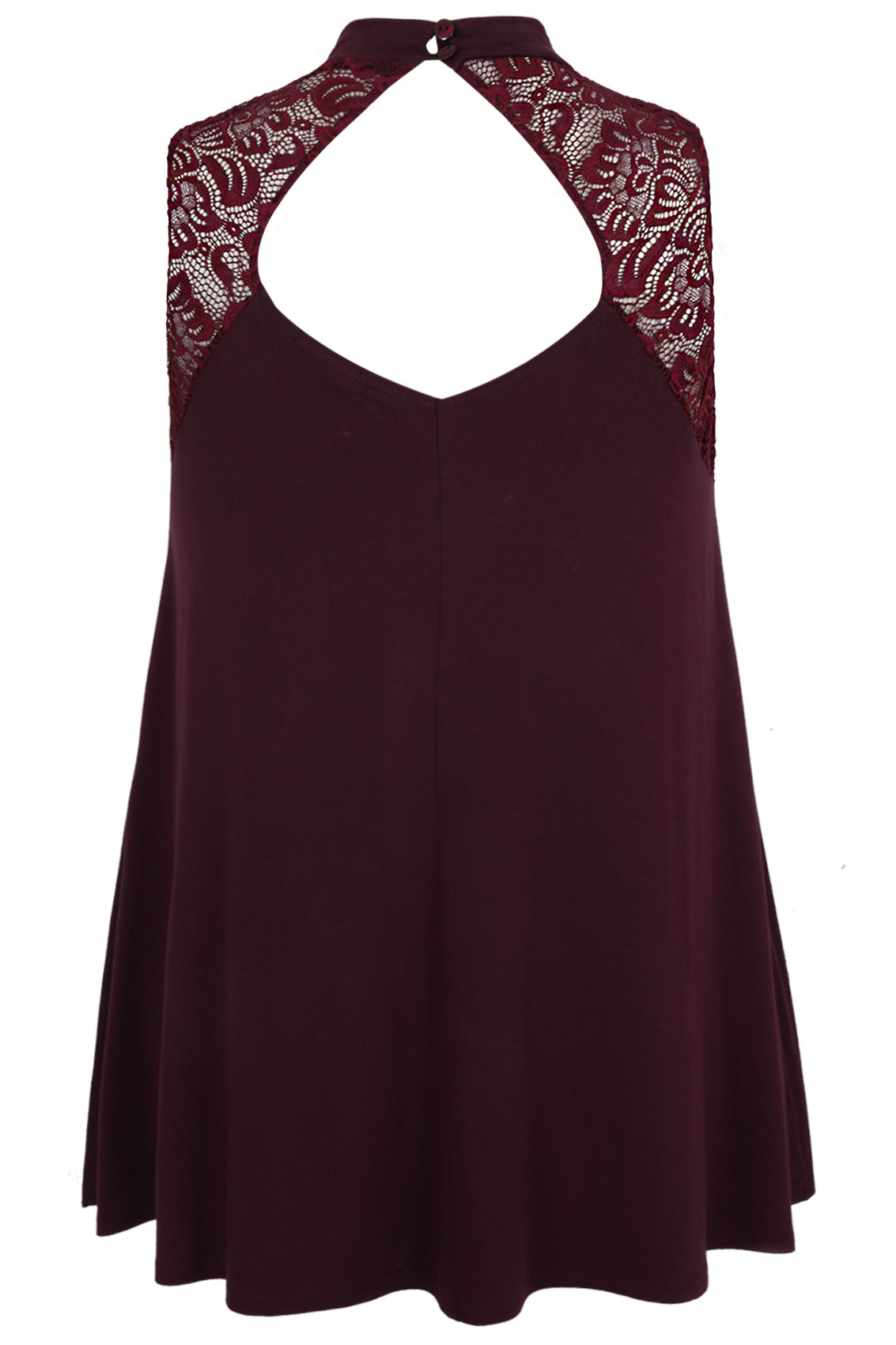 sleeveless burgundy top