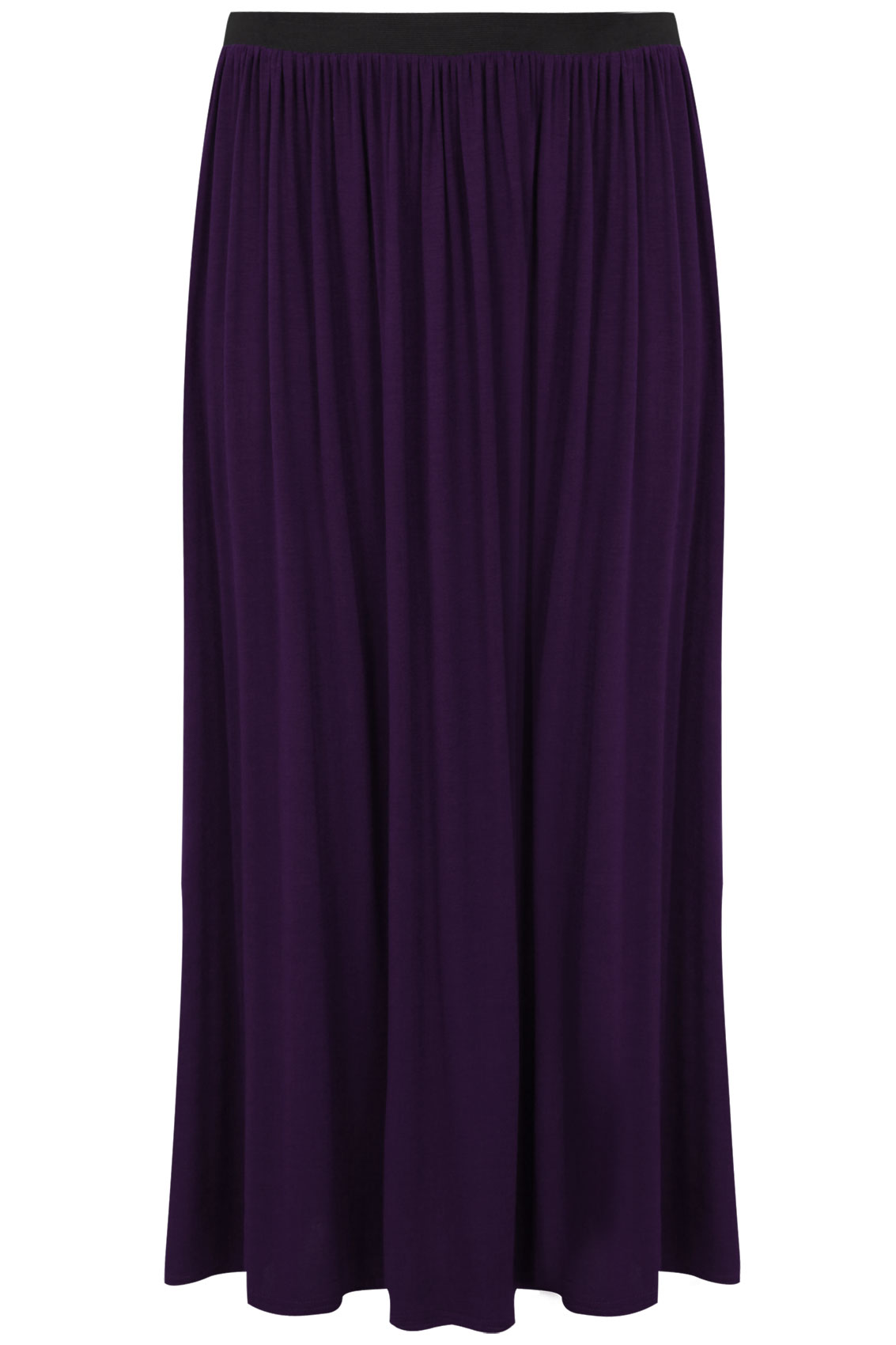 Purple Maxi Skirt With Elasticated Waistband Plus Size 14161820222426283032