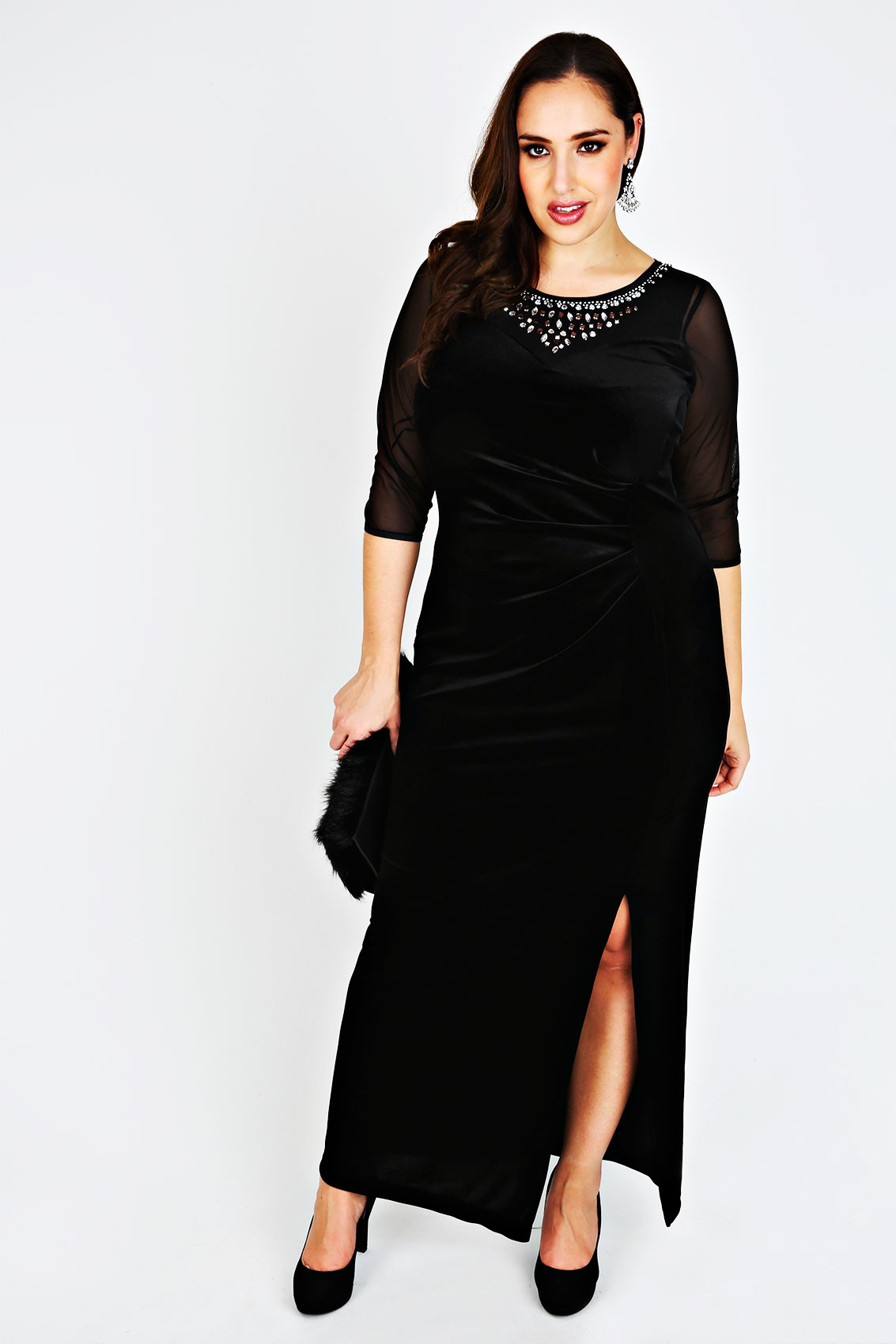 black velvet dress maxi