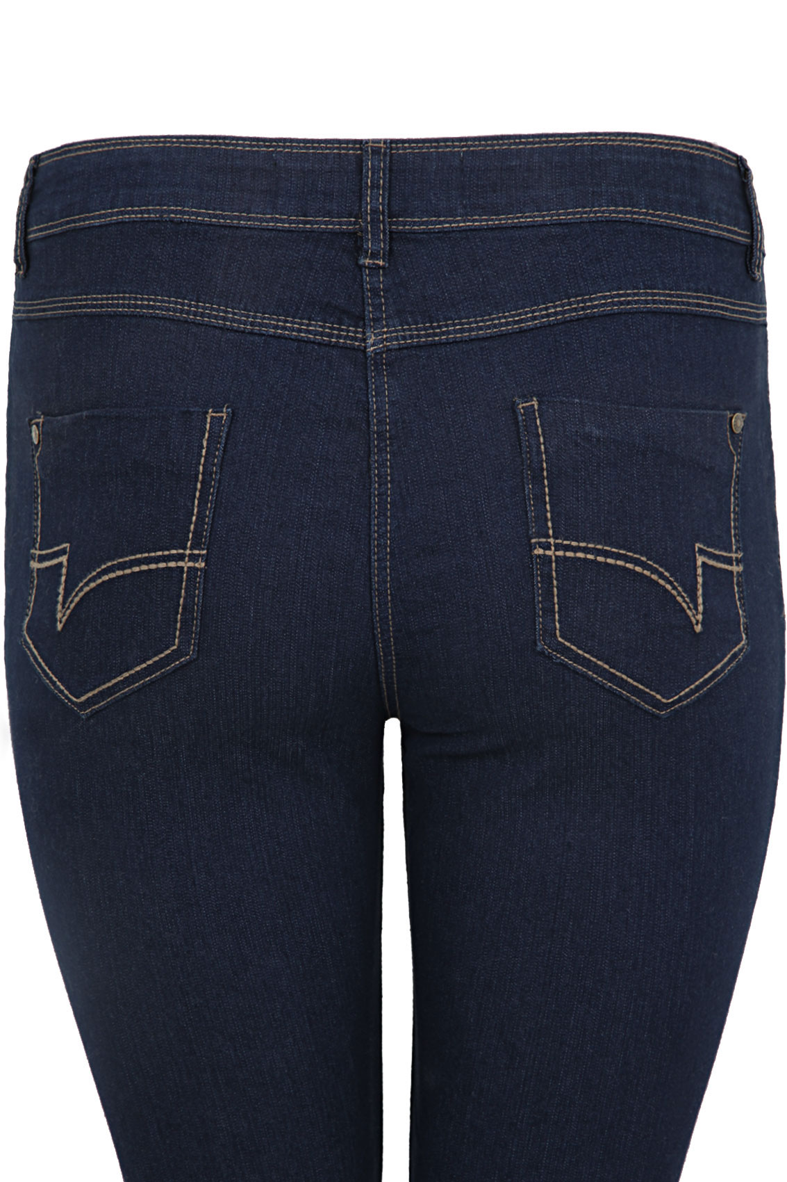 Indigo Straight Leg Jeans With Stitch Detail plus Size 16 to 32