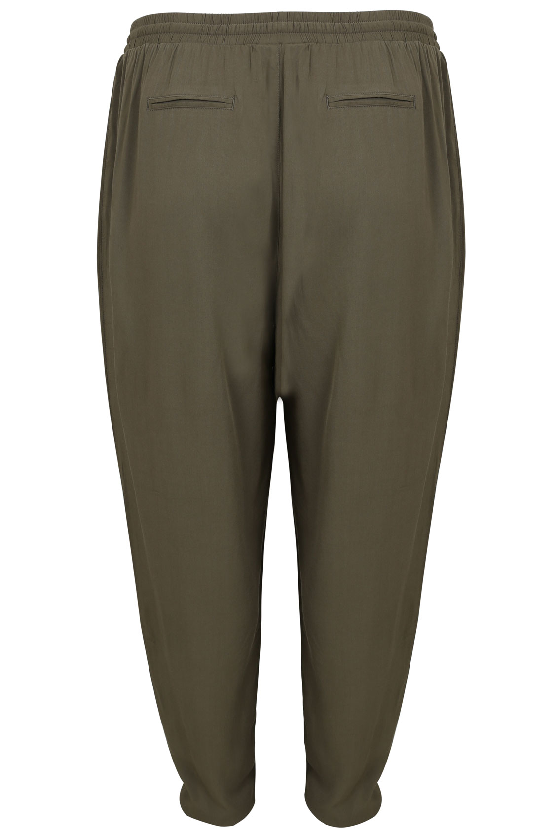 Khaki Harem Trousers With Side Pockets Plus Size 14 to 32