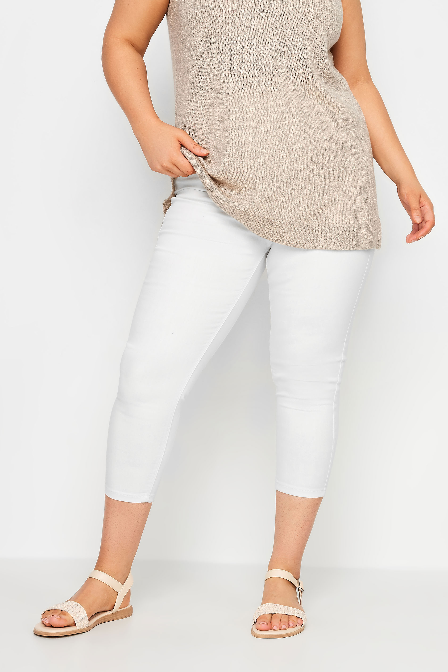 Jeggings Jenny Blancos Capri, Mujer Curvy Y Tallas Grandes, Yours