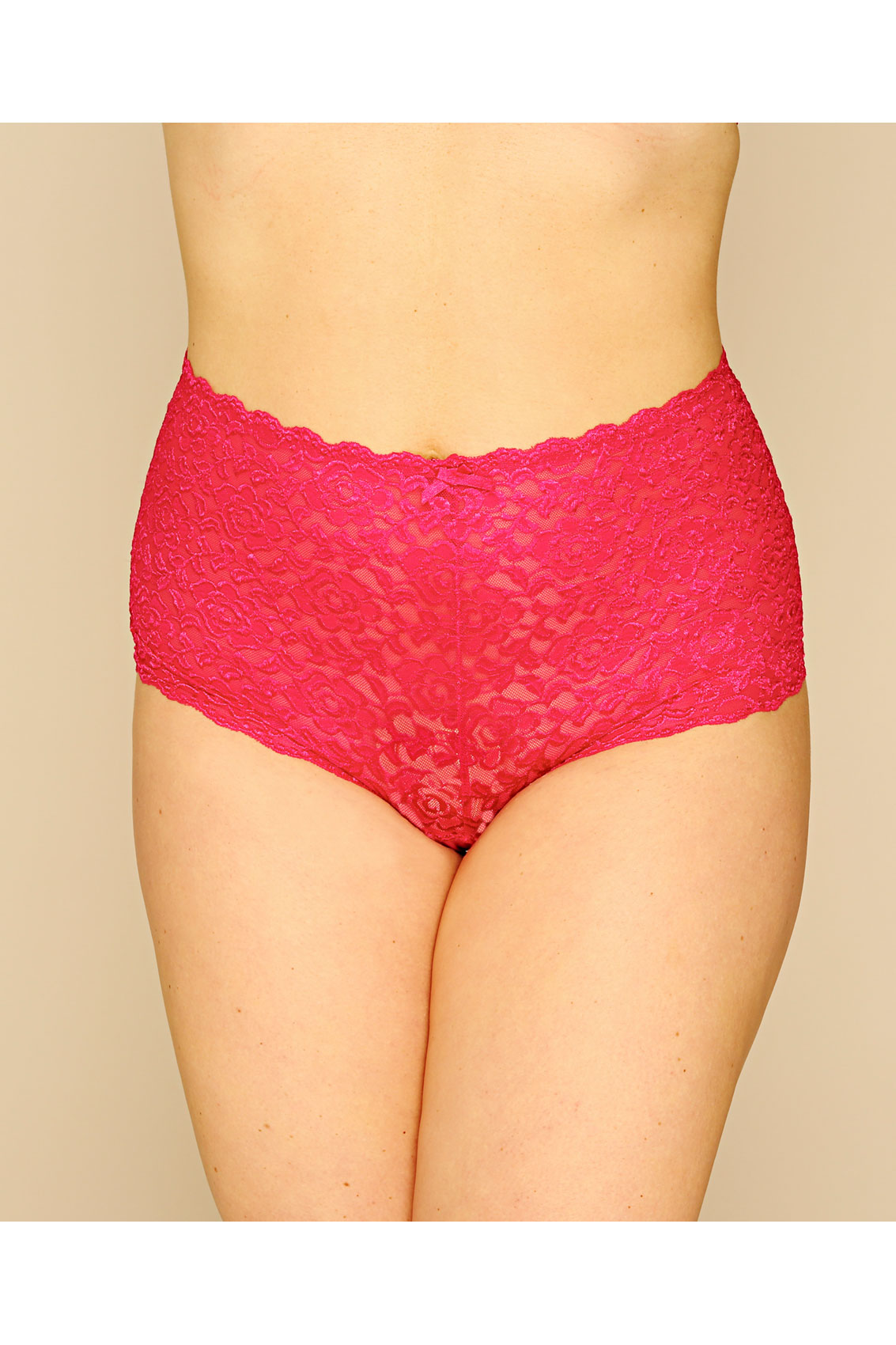 Hot Pink Shine Lace Shorts Plus Size 14 To 32
