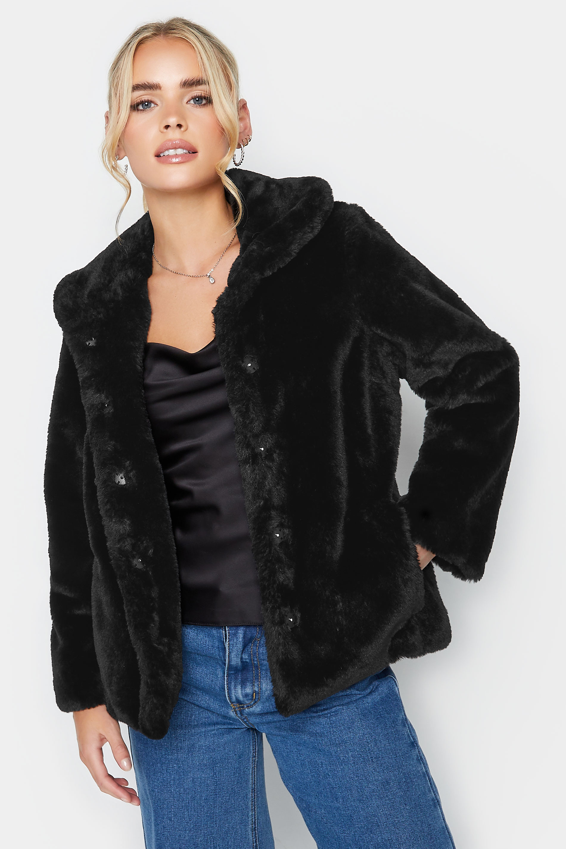 Pixiegirl Black Faux Fur Coat 10 Pixiegirl | Petite Women's Petite Coats