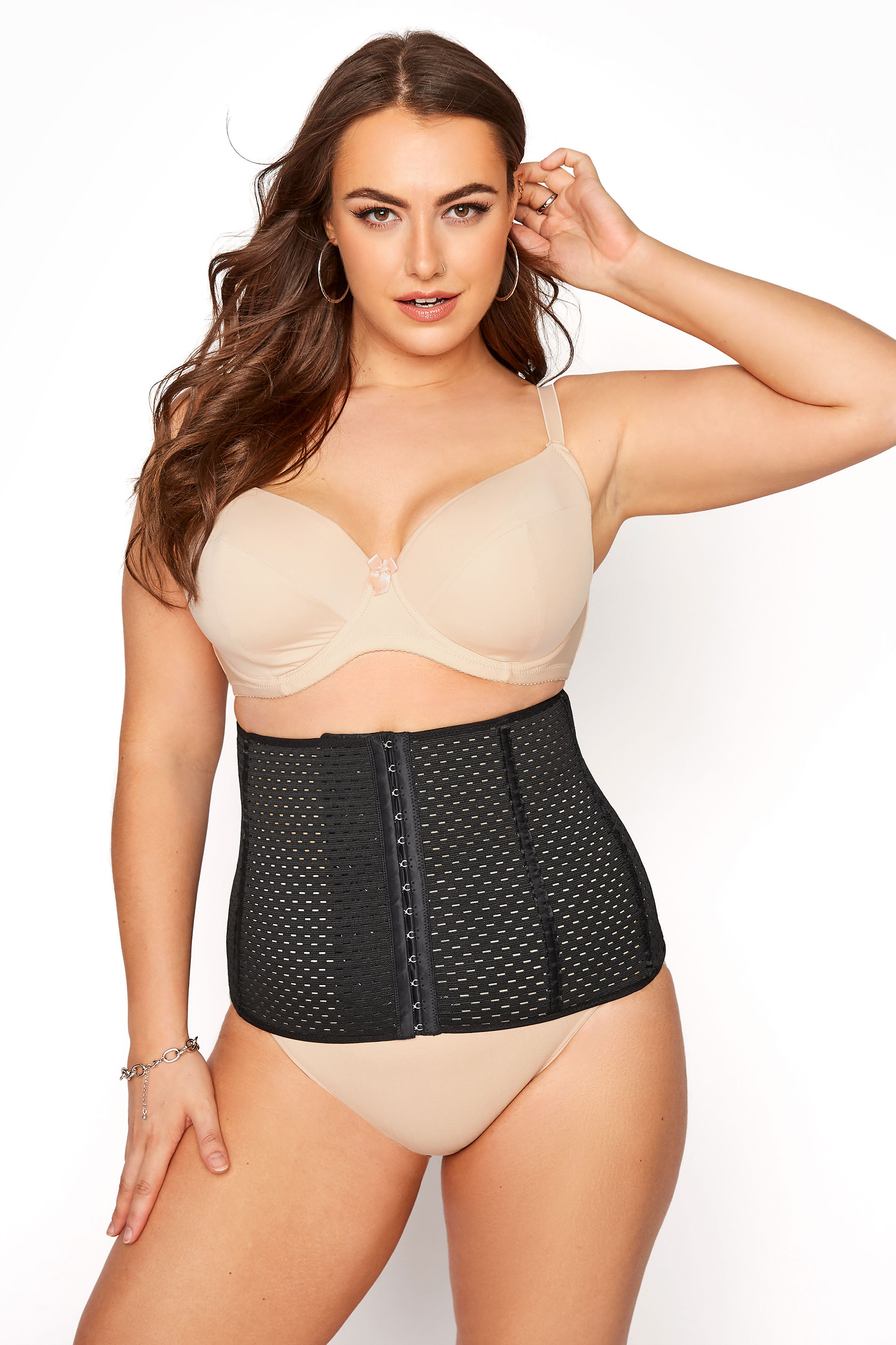 Cinturón Faja Negra Tejido Calados