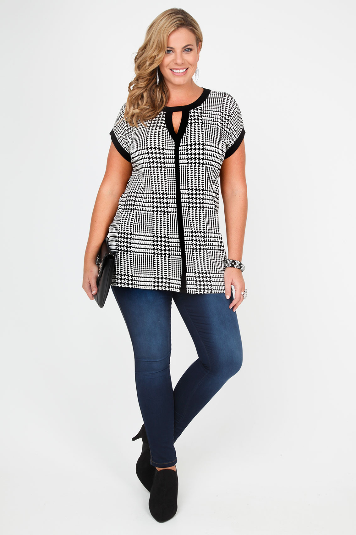 black white checked shirt womens