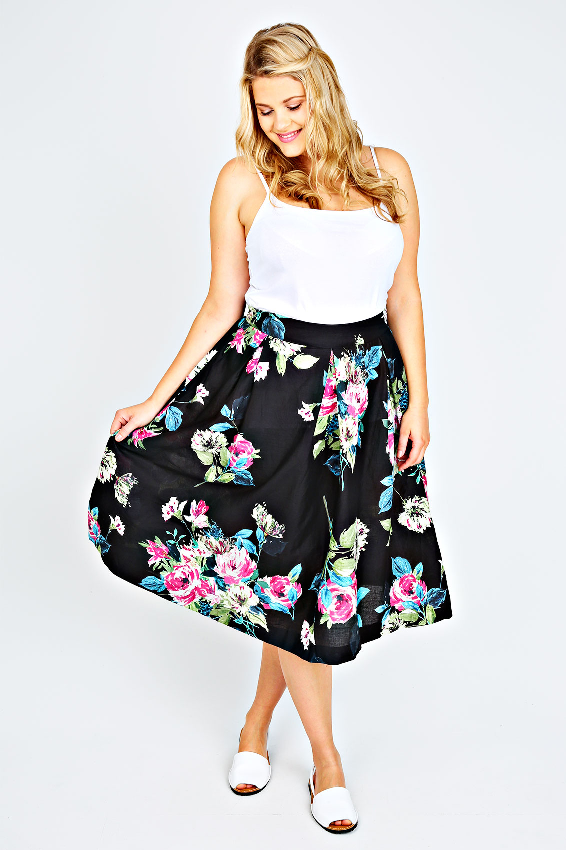 Floral Pleated Midi Skirt | Jill Dress