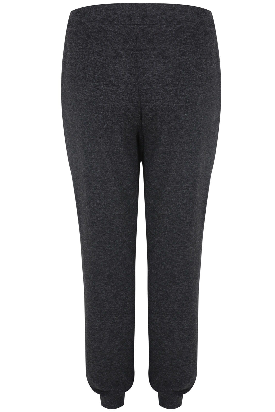 Grey Cuffed Joggers With Velour Draw String Plus size 16,18,20,22,24,26 ...