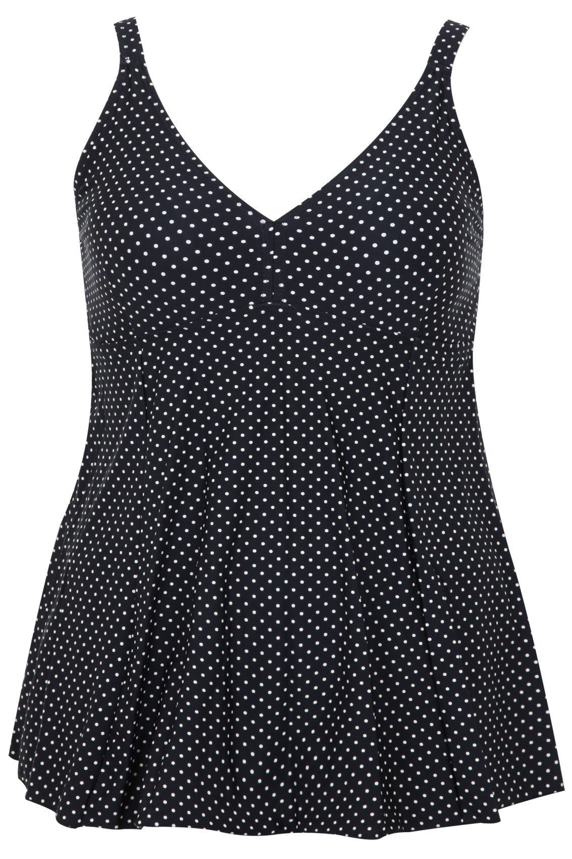 Black Polka Dot Skirted Swimsuit With TUMMY CONTROL Plus Size 16,18,20 ...