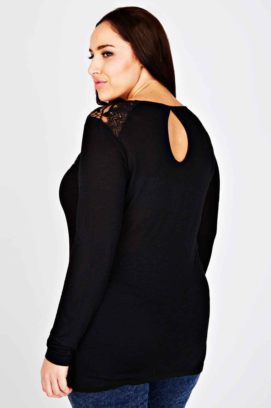 oversized black long sleeve top