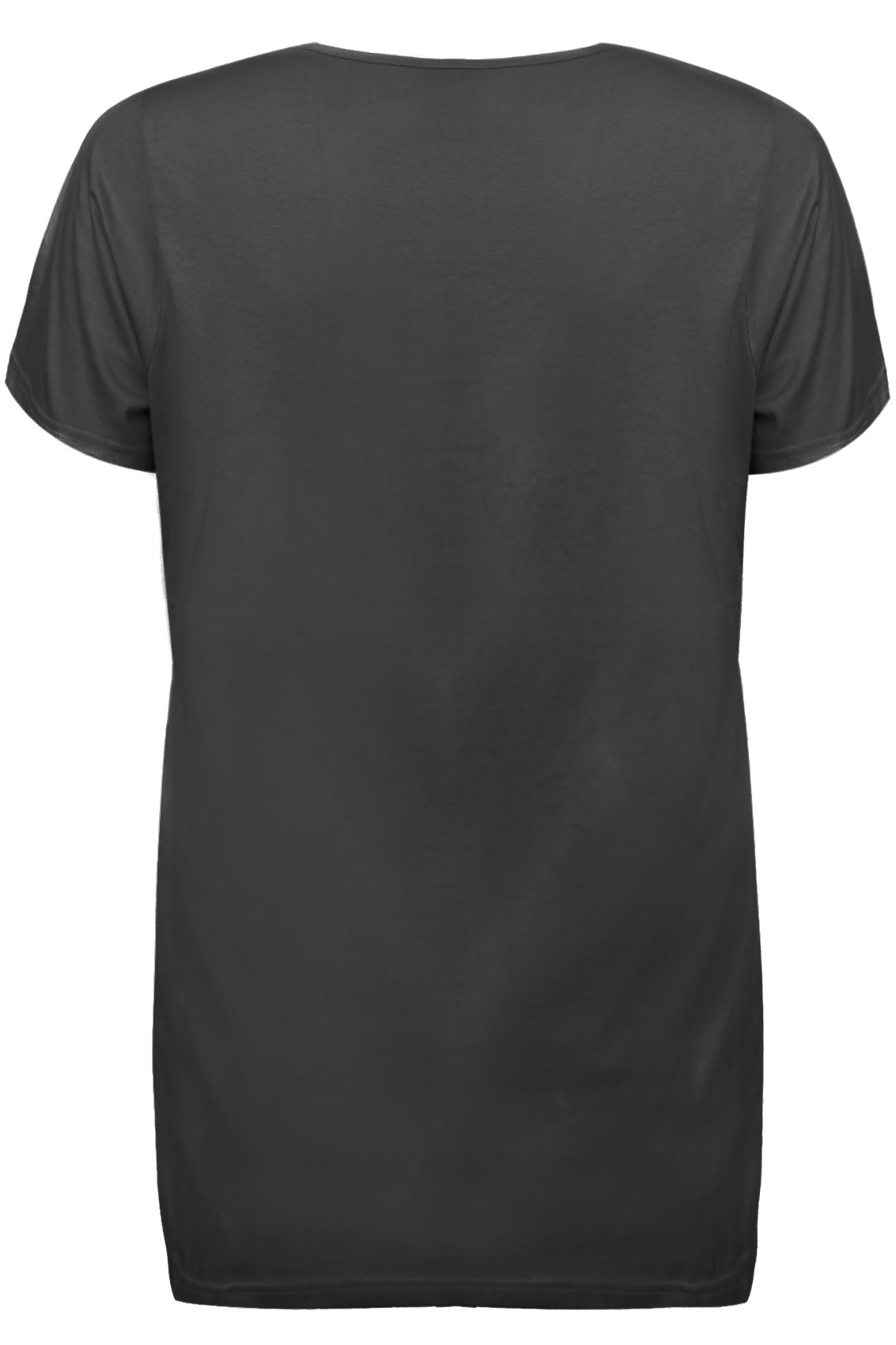 Black Plain Basic Short Sleeved V Neck T Shirt Plus Size 16 To 32