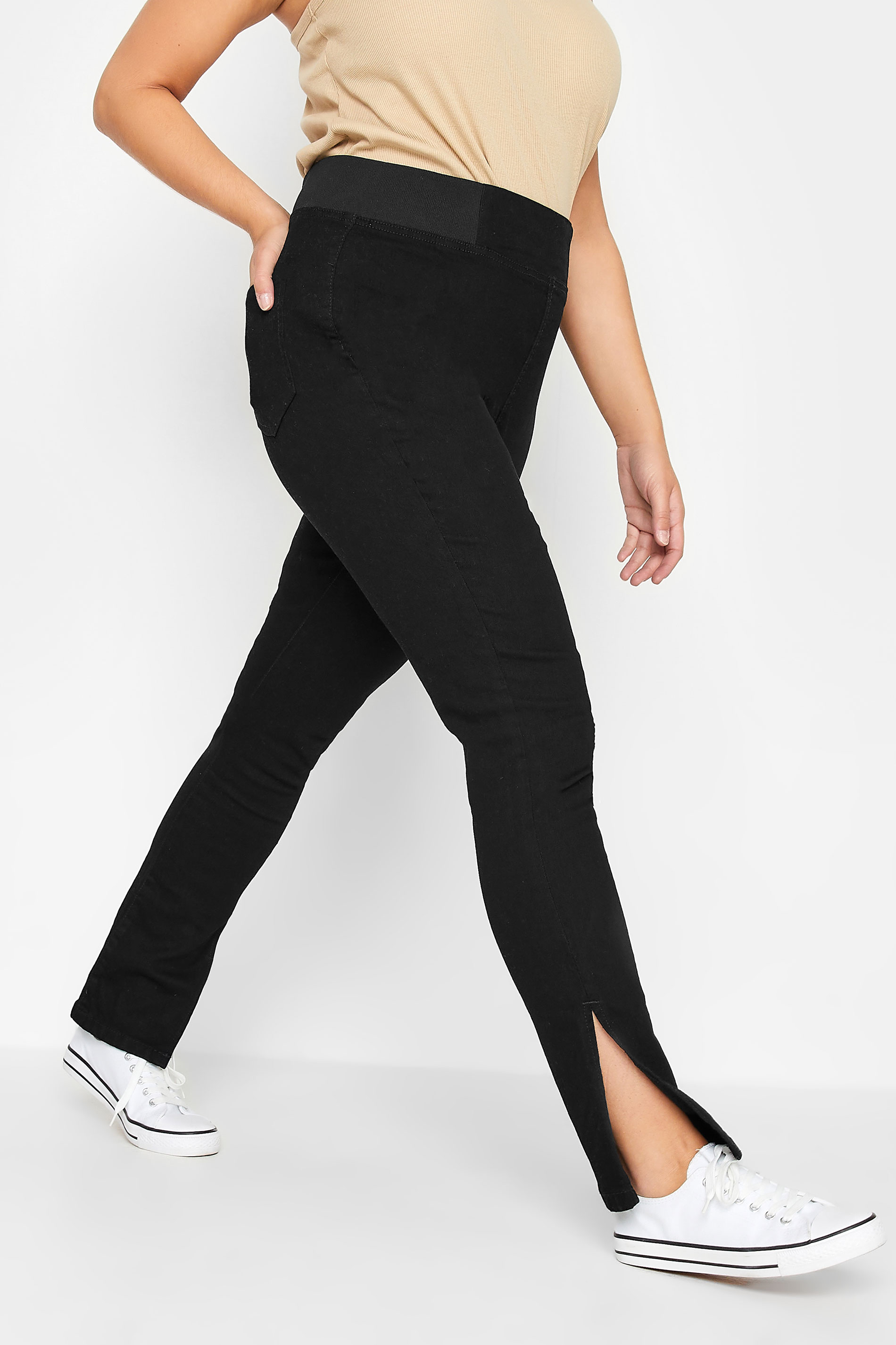 Jeggings Negros Con Aberturas , Mujer Curvy Y Tallas Grandes, Yours