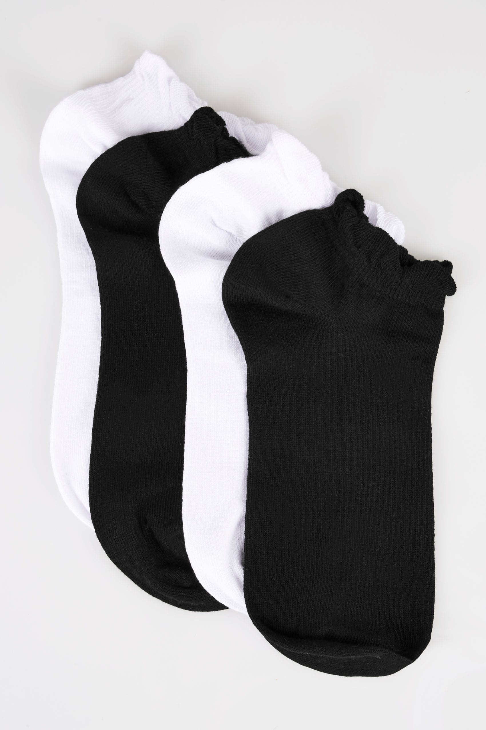 4 PACK Black & White Trainer Socks