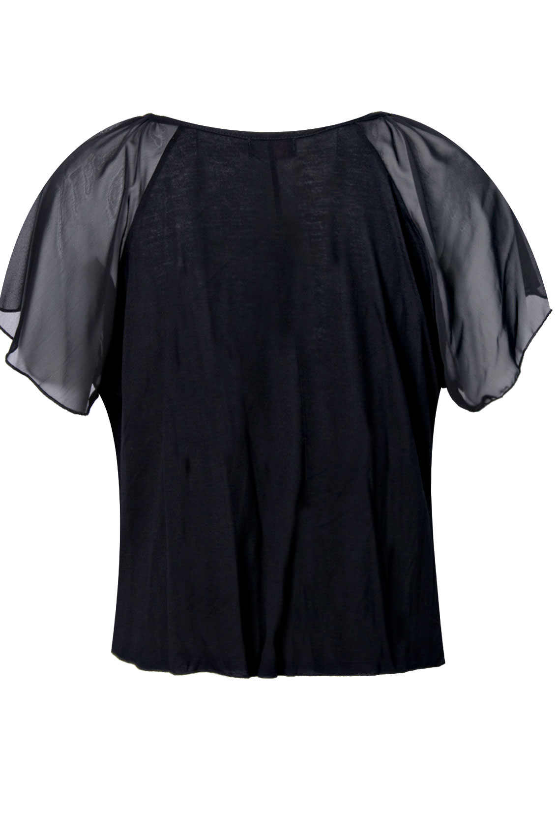 Black Jersey Shrug With Short Chiffon Sleeves plus size 14,16,18,20,22 ...