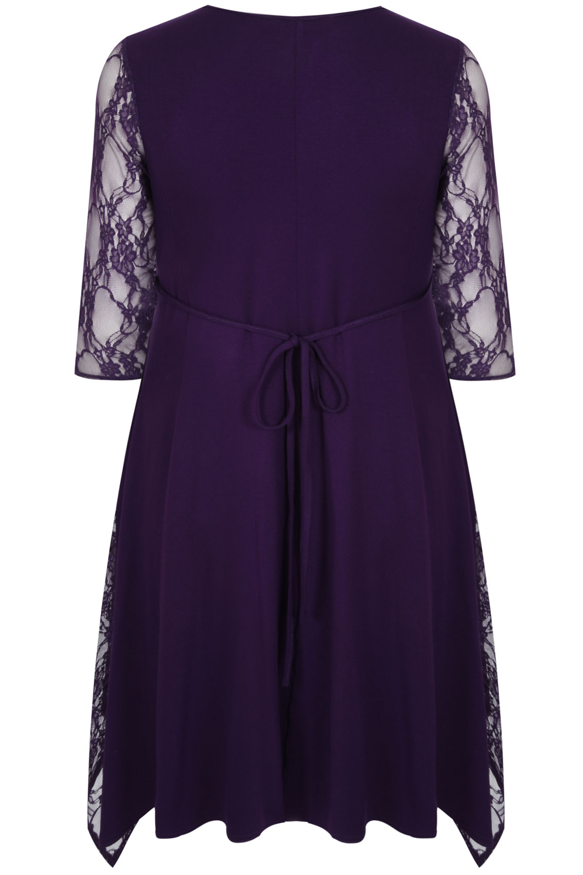 SCARLET & JO Purple Tunic Dress With Lace Detail Plus Size 14 to 28