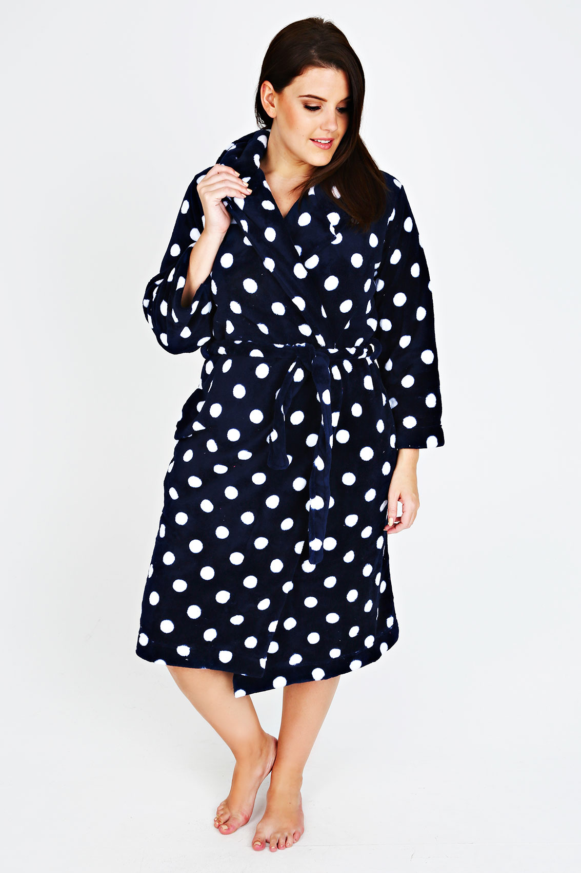 white fleece gown