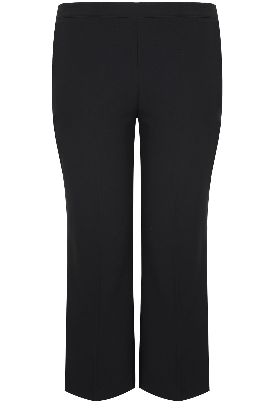 Black Classic Straight Leg Trousers With Elasticated Waistband - PETITE plus Size 16 to 321133 x 1700