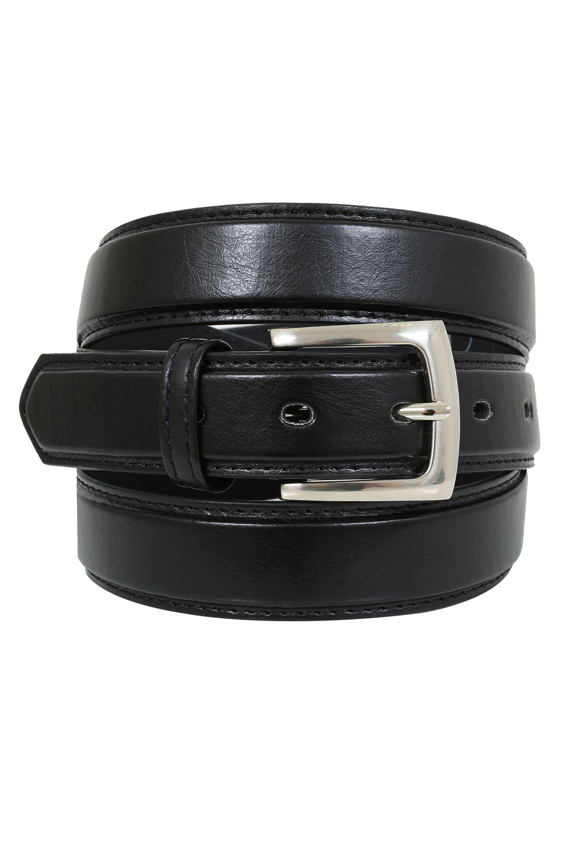 D555 Black Plain Square Buckle Belt