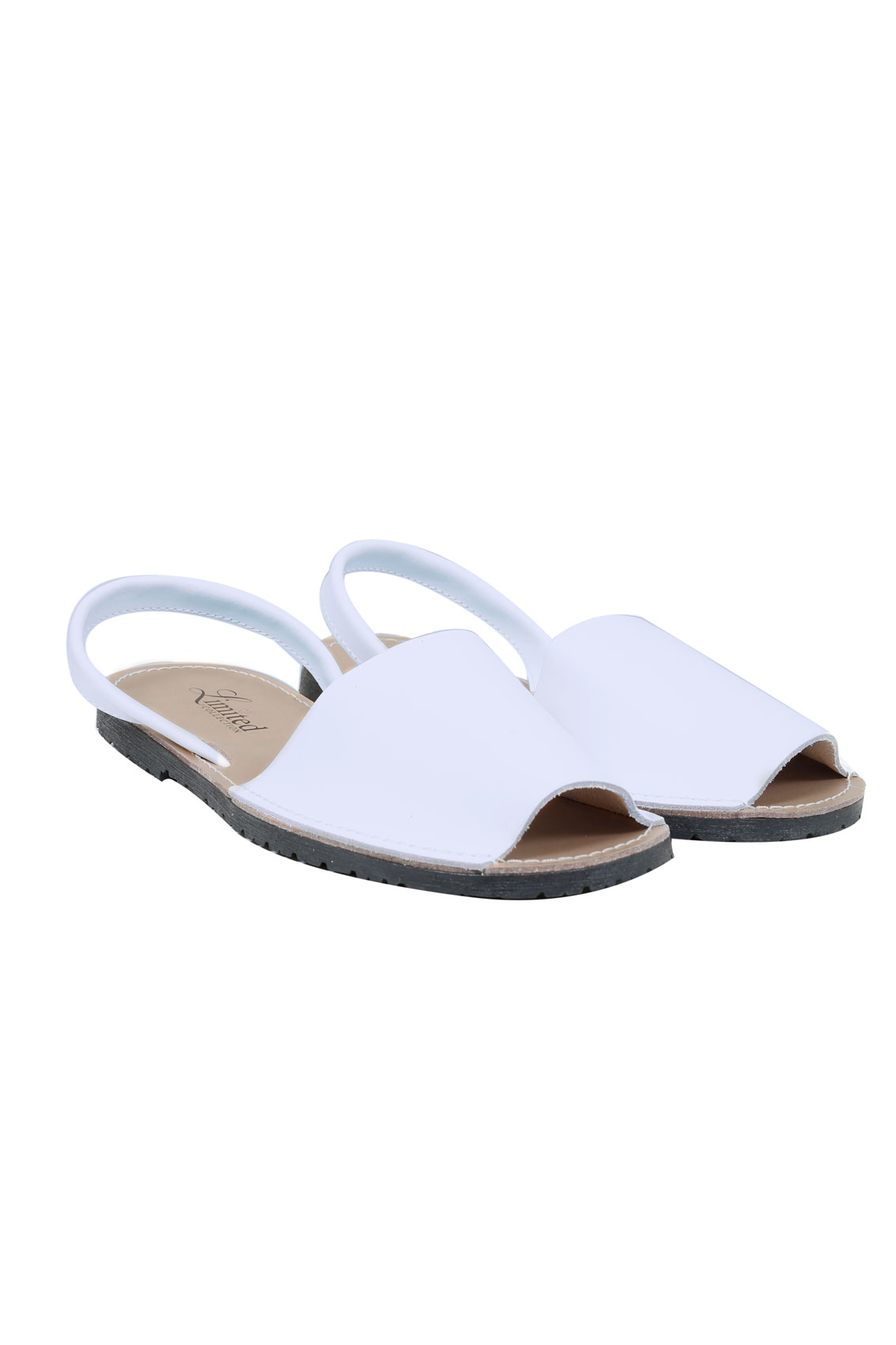 White Real Leather Peep Toe Sandals In E Fit: 4,5,6,7,8,9,10