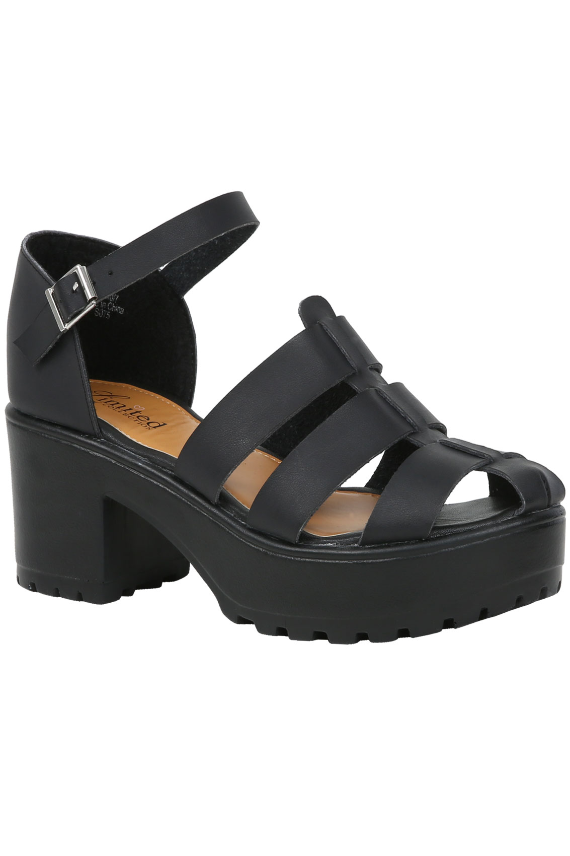 Black Platform Gladiator Wide Fit Sandals size 4,5,6,7,8,9
