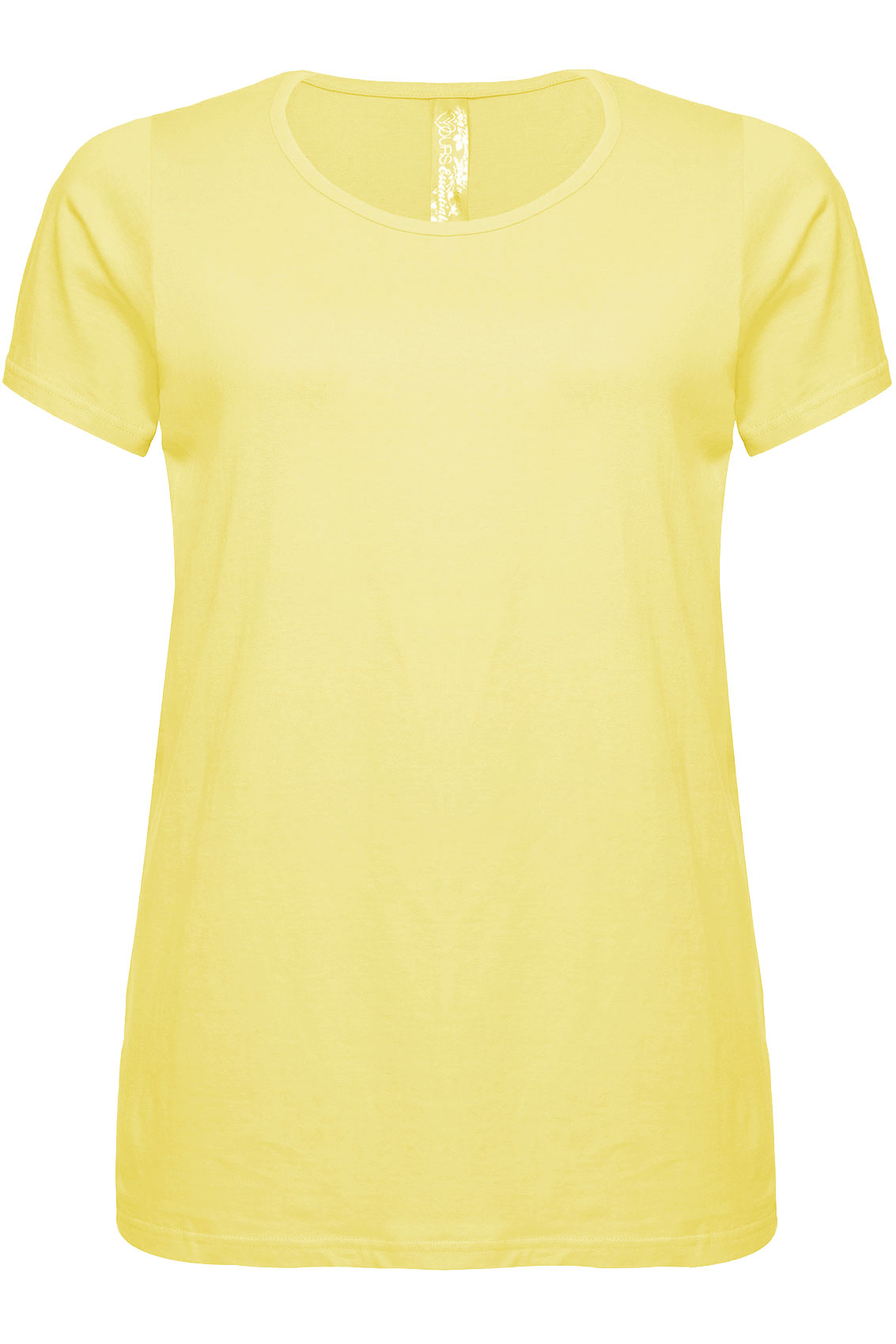 Yellow Plain Basic Scoop Neck T-shirt plus size 16,18,20,22,24,26,28,30,32