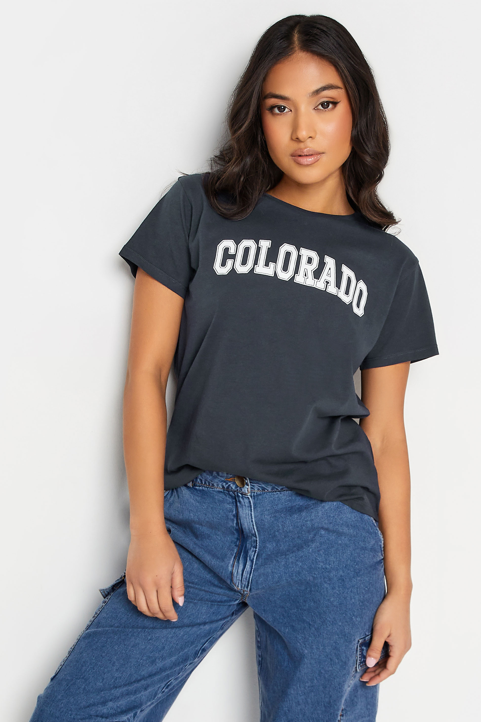Pixiegirl Navy Blue 'Colorado' Slogan Tshirt 18 Pixiegirl | Petite Women's T-Shirts product