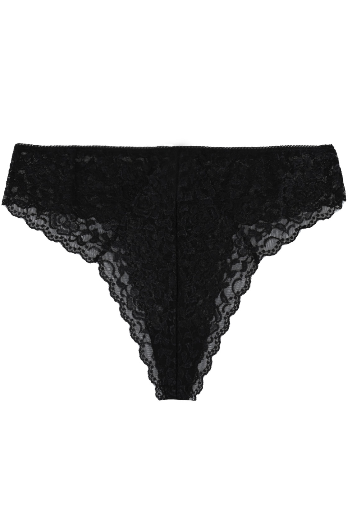 Black Lace Thong With Bow Detail Plus Size 16 to 36