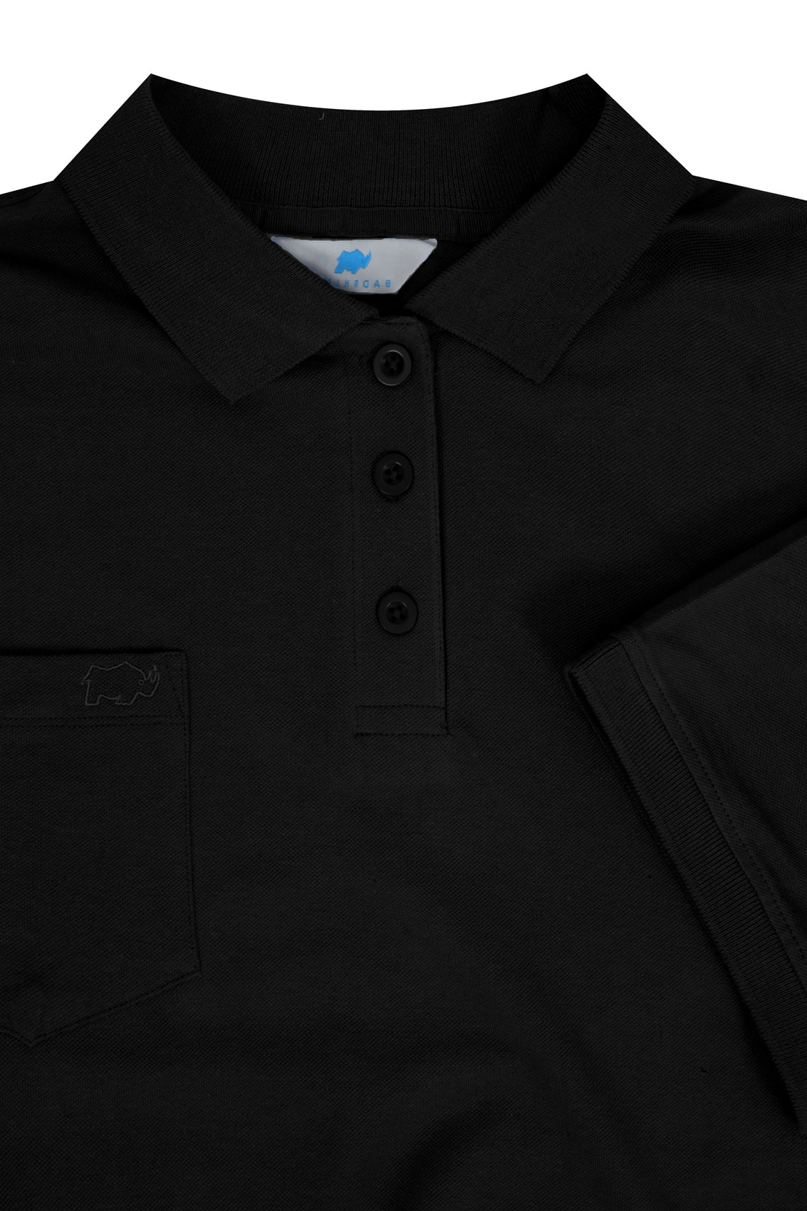 BadRhino Black Plain Polo Shirt With Chest Pocket Extra large sizes L ...