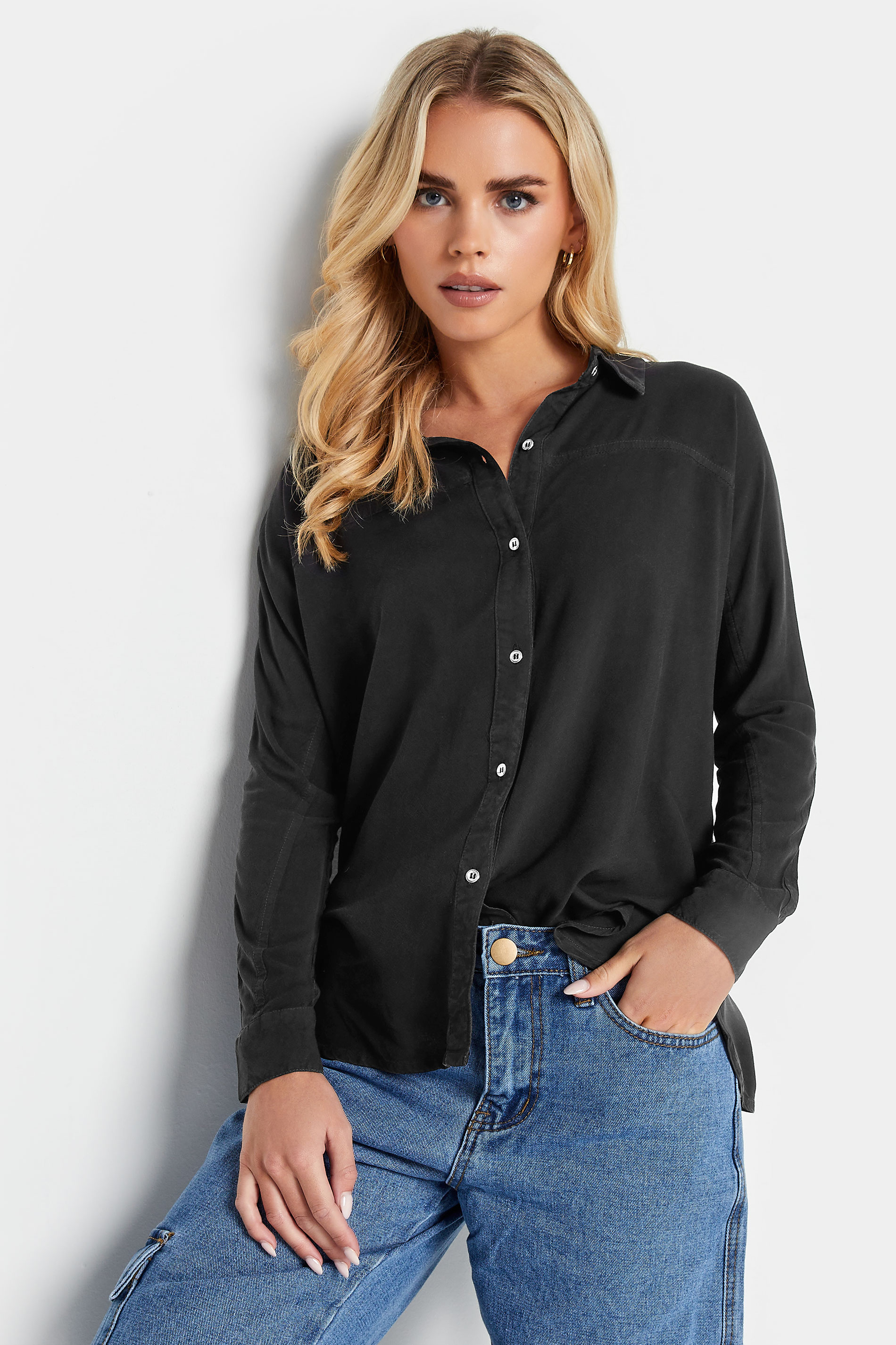 Pixiegirl Black Long Sleeve Shirt 14 Pixiegirl | Petite Women's Shirts product