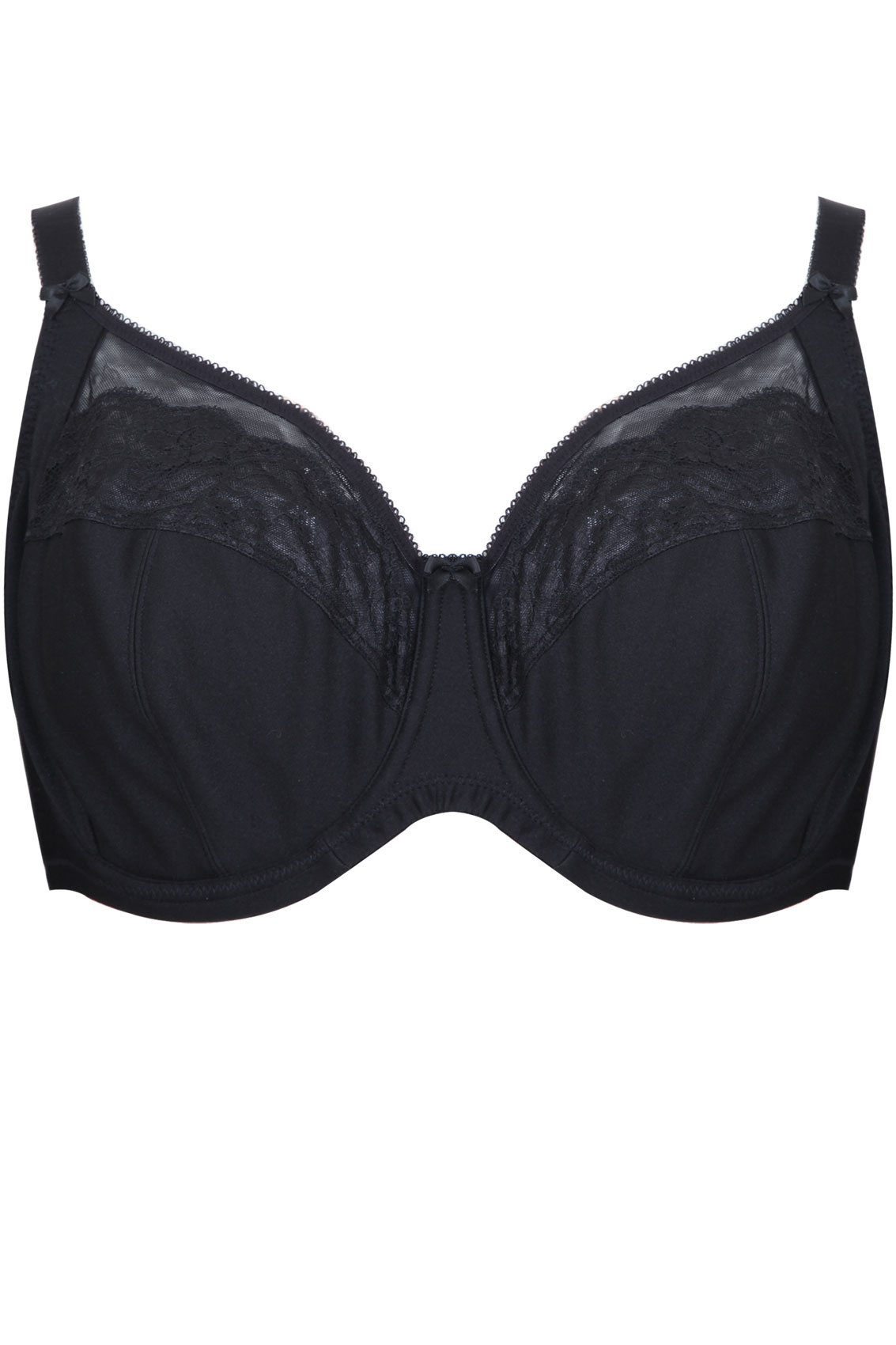 Soutien Gorge Noir Coton à Armatures Avec Bords En Dentelle