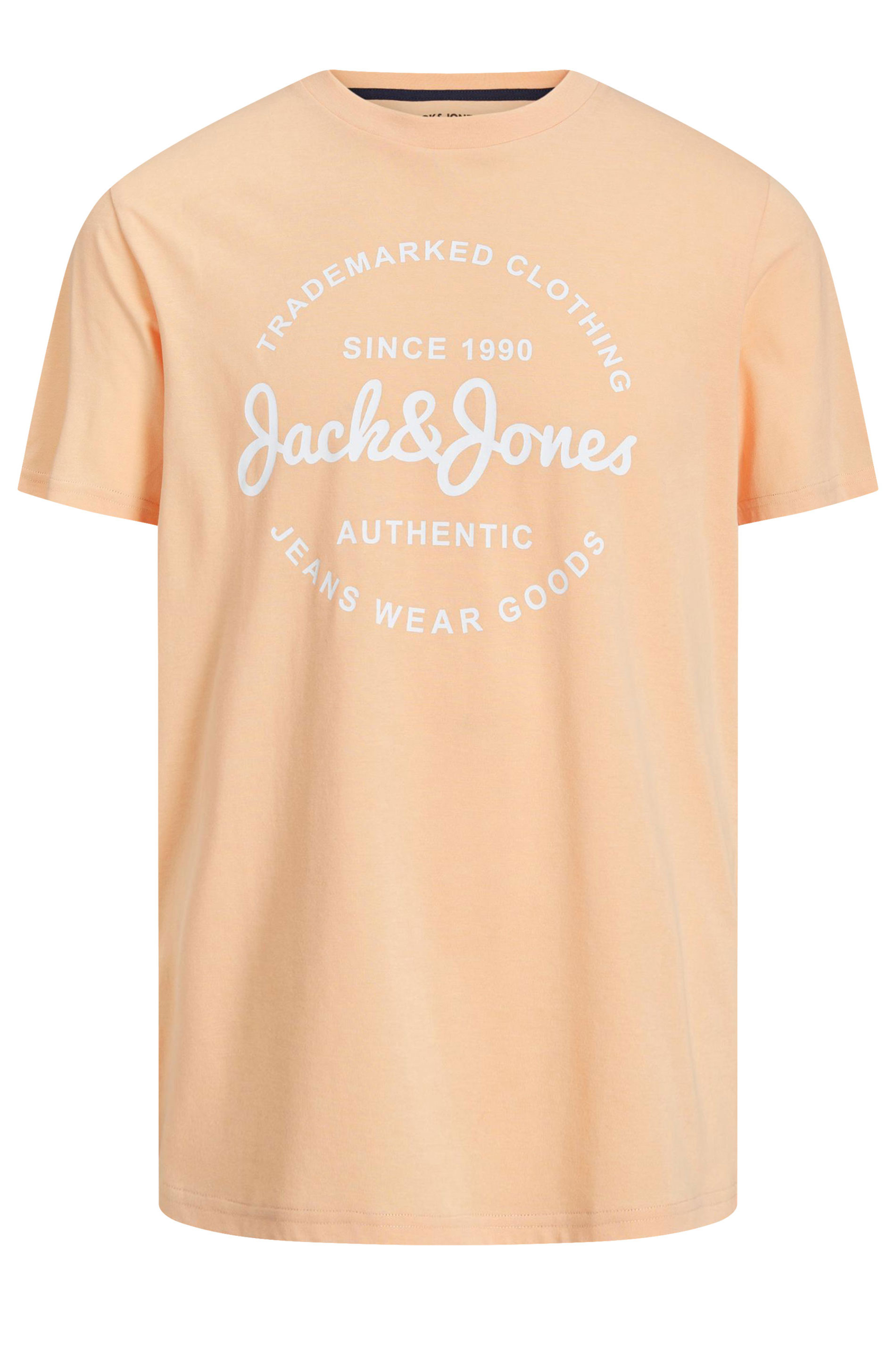 Image of Size 1Xl Mens Jack & Jones Big & Tall Apricot Orange Short Sleeve Tshirt Big & Tall