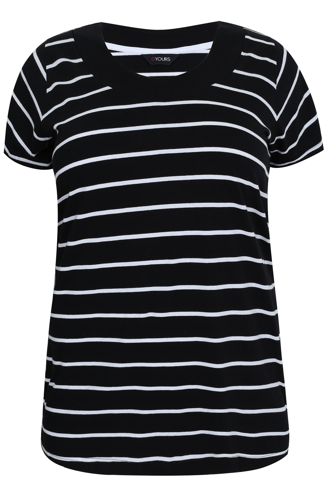 white tee with black stripes