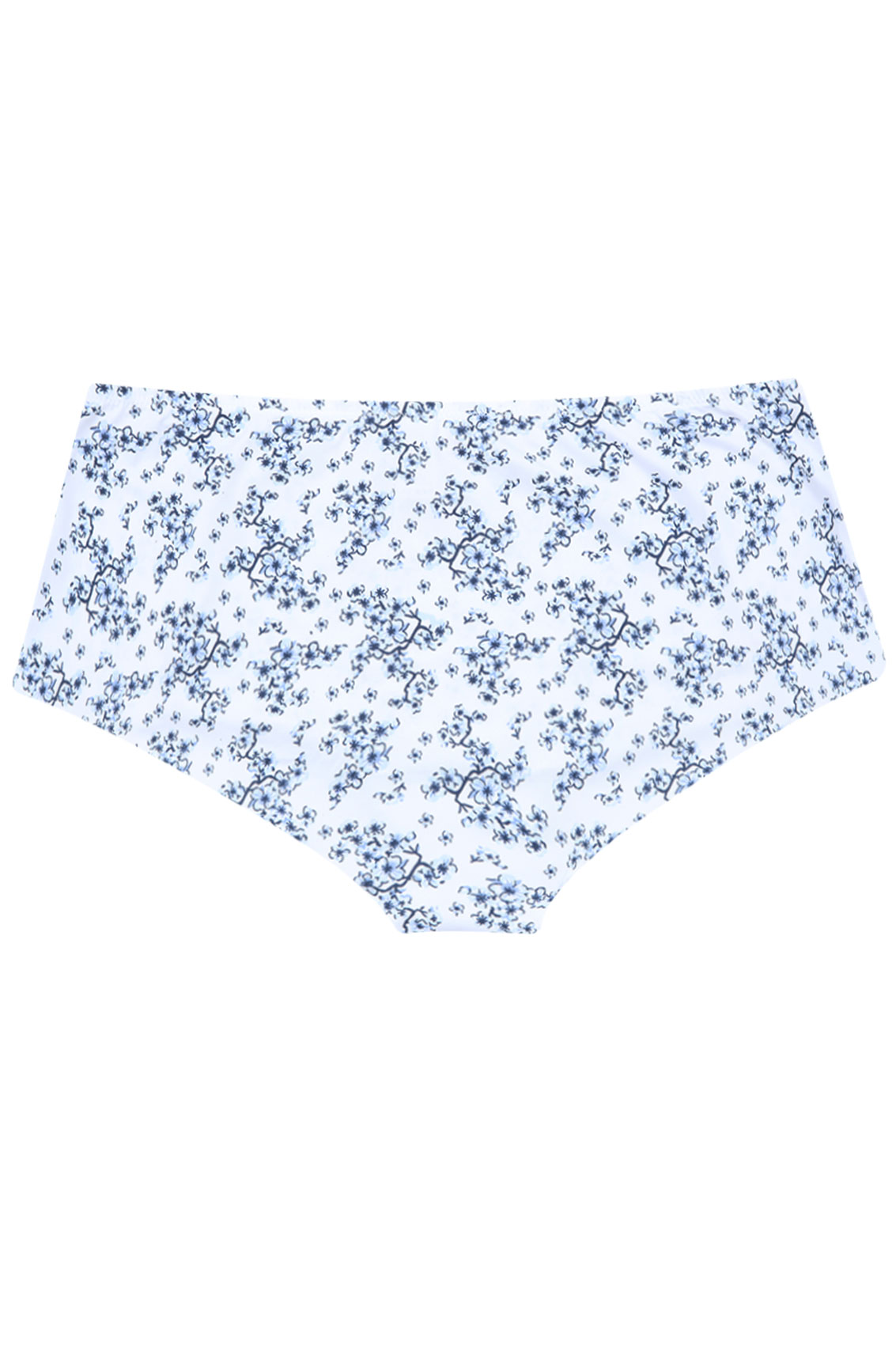 Blue & White Floral Print Brief With Bows* Plus Size 14 to 32