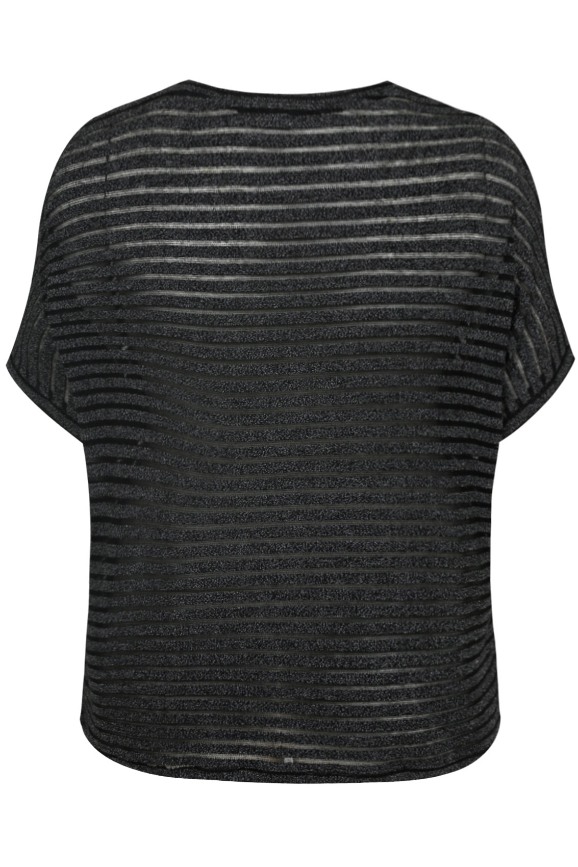 Grey and Black Stripe 3/4 Length Batwing Sleeve Top Plus Size 16,18,20 ...