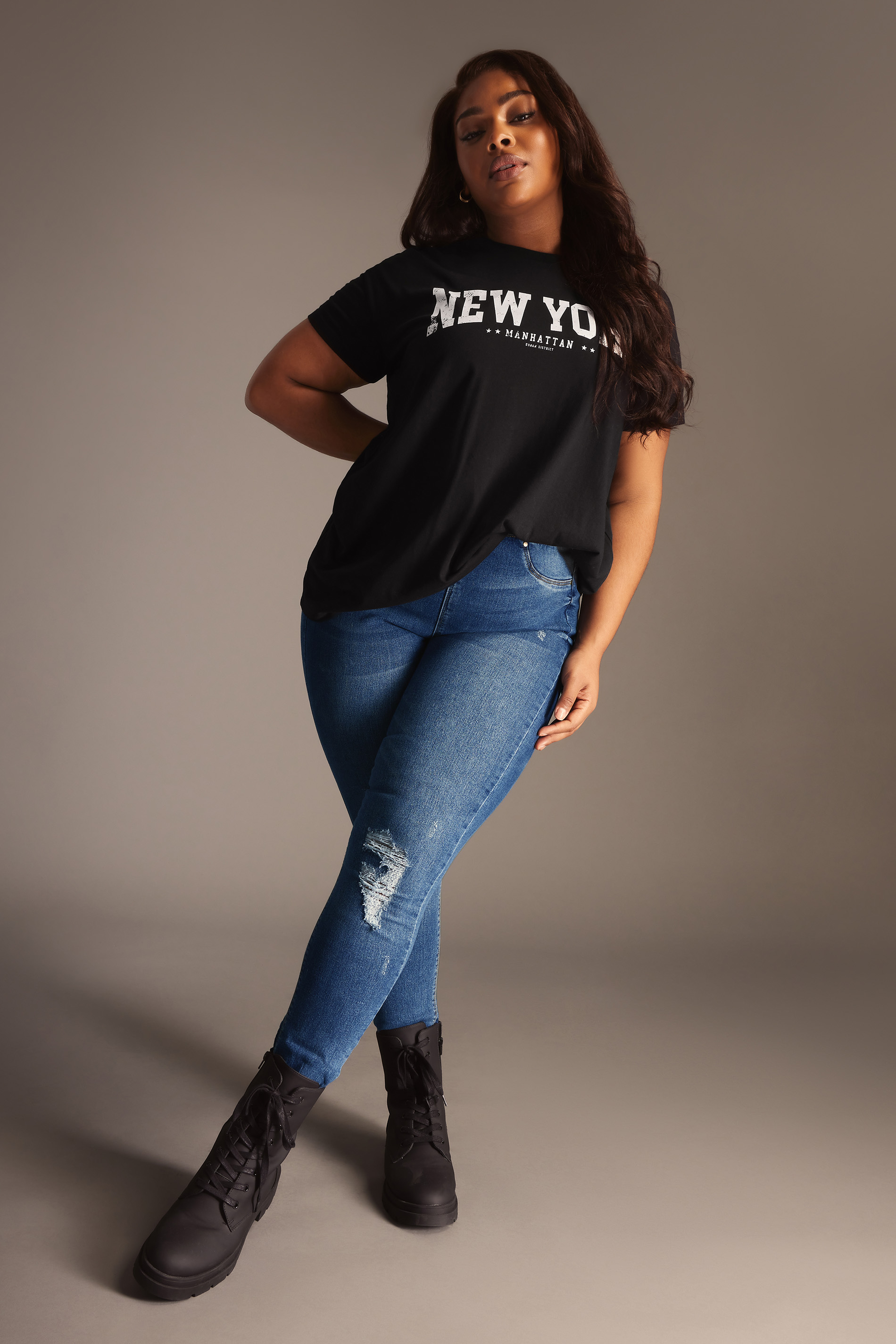 Yours For Good Jeggings Índigo Desgarrados Jenny, Mujer Curvy Y Tallas Grandes, Yours For Good