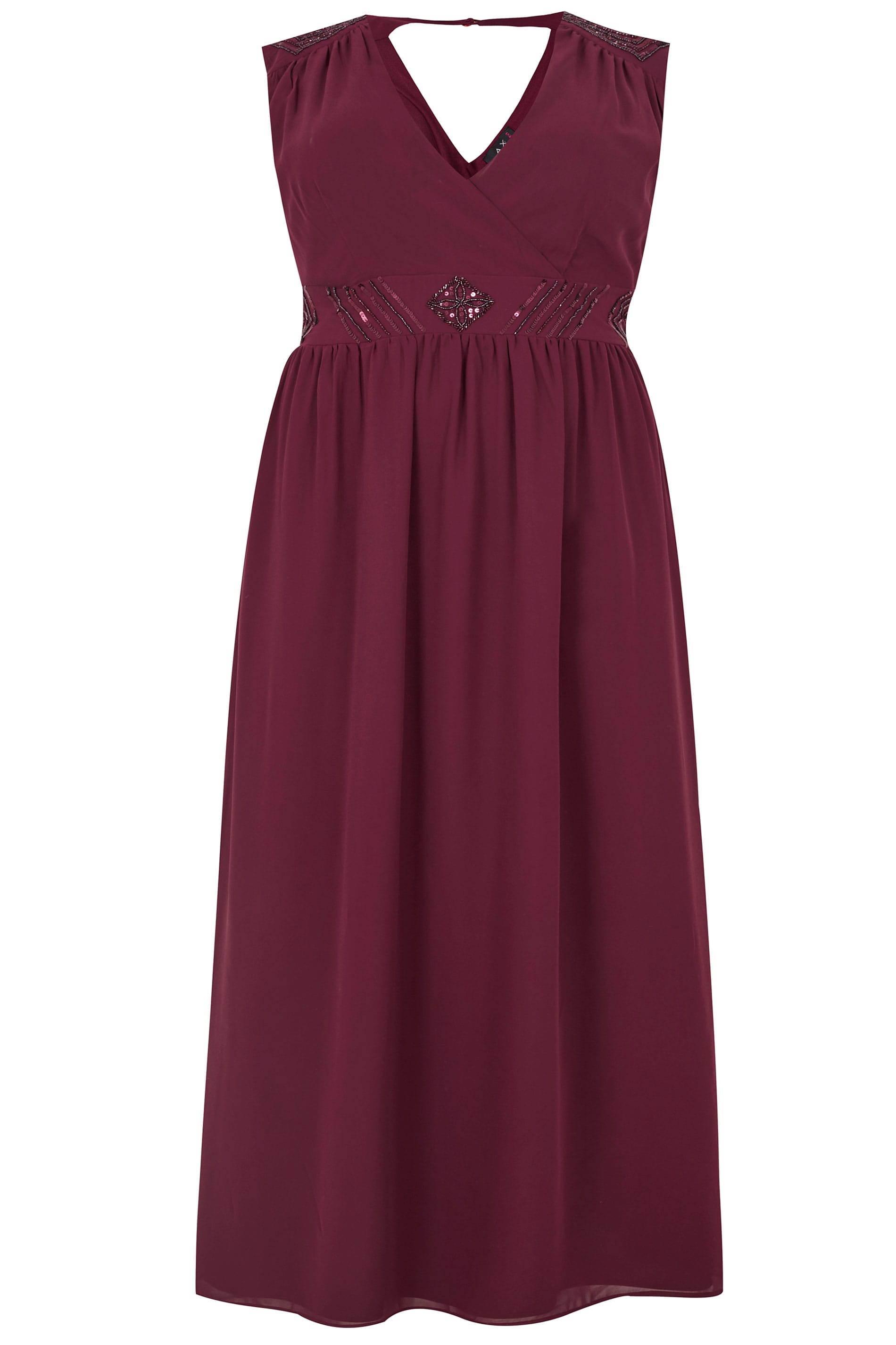 AX PARIS CURVE Dark Purple Sequin Embellished Maxi Dress, Plus size 16 ...
