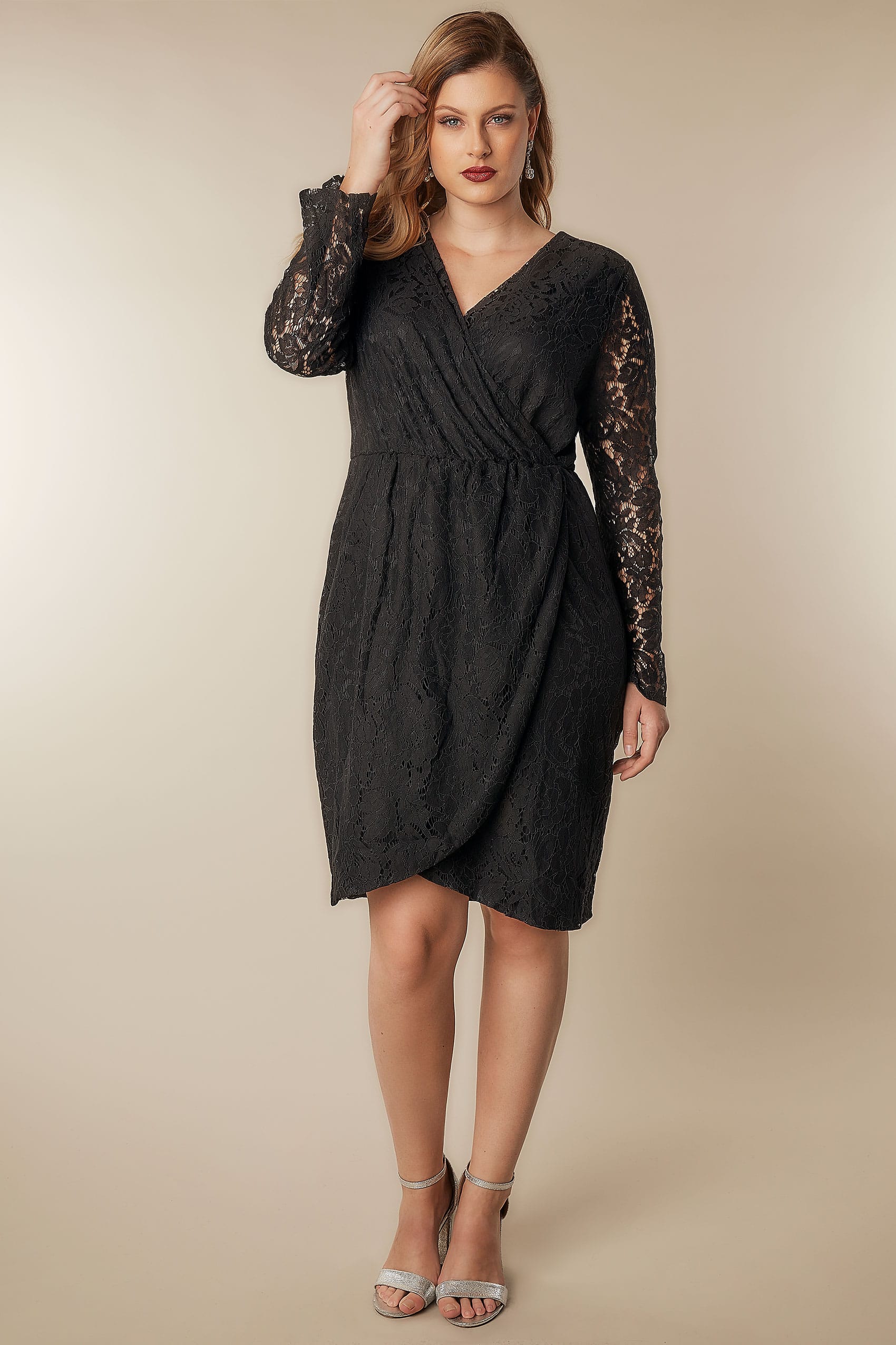 black wrap dress size 18