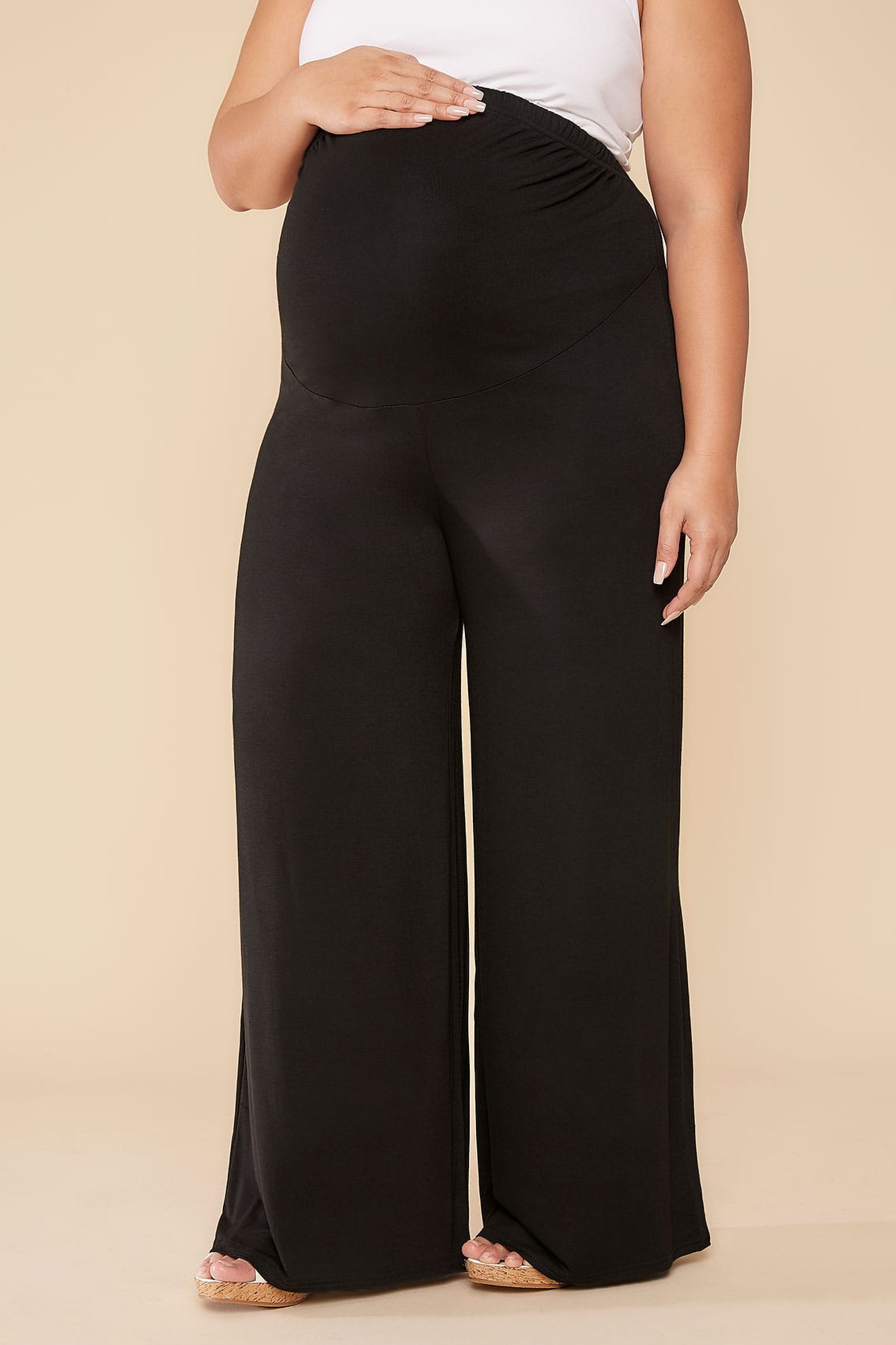 BUMP IT UP MATERNITY Black Palazzo Trousers With Comfort Panel Size 16 to 321133 x 1700