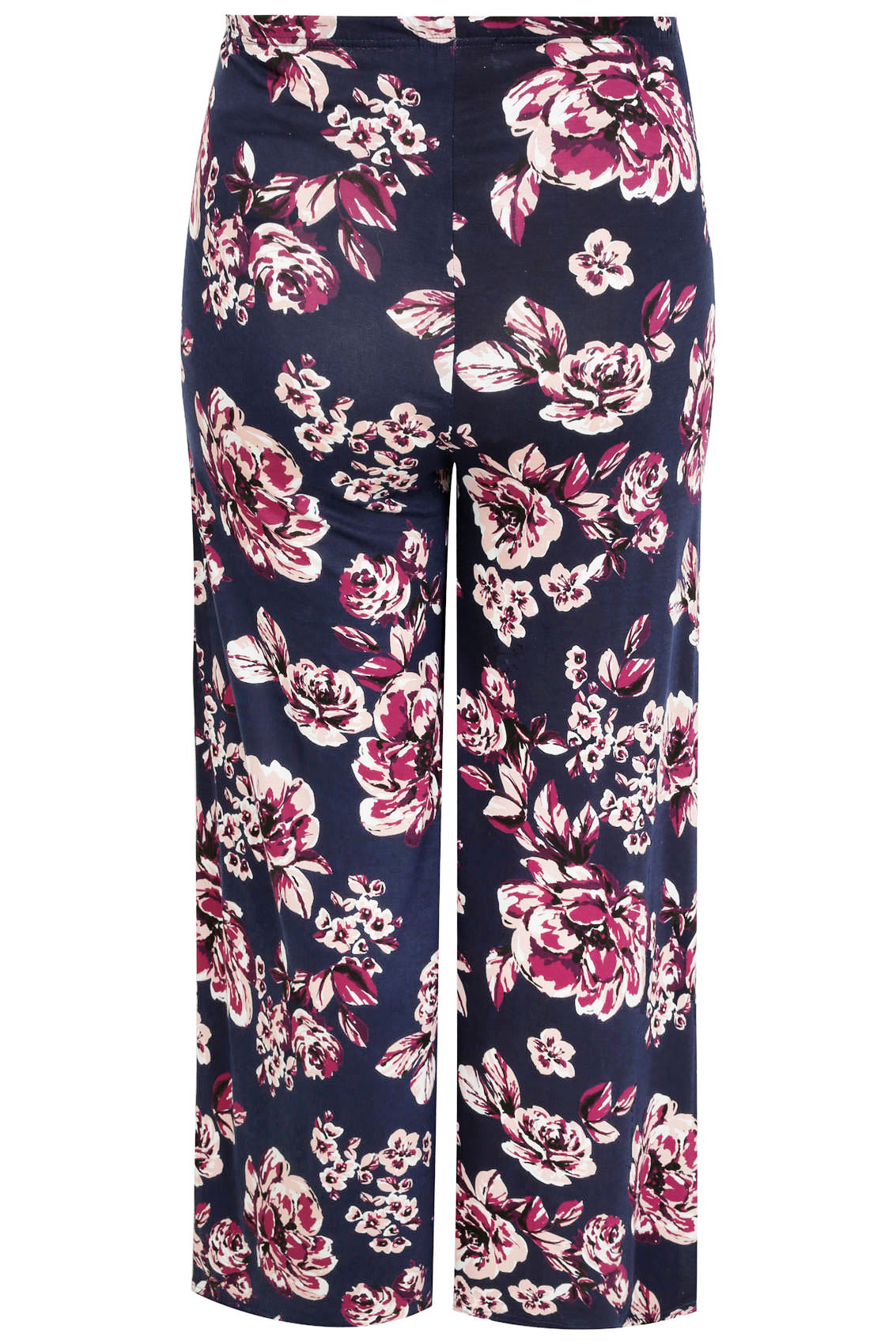 BUMP IT UP MATERNITY Navy & Purple Floral Palazzo Trousers 
