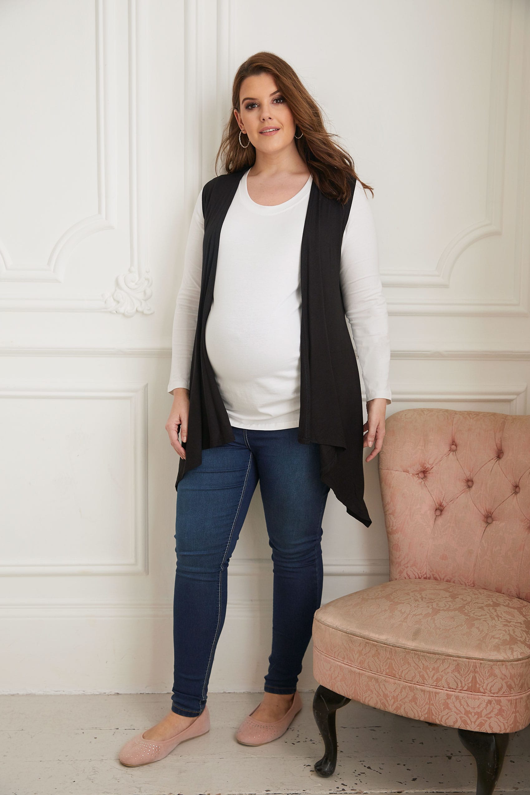 BUMP IT UP MATERNITY Navy Long Sleeve Top | Sizes 16-36 