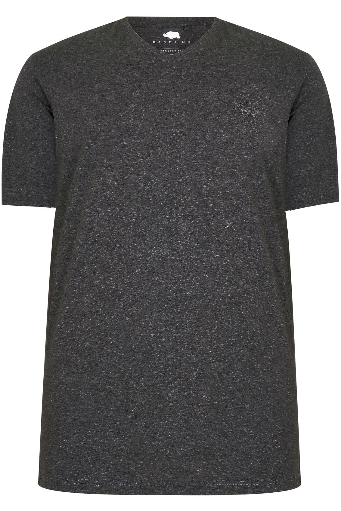 BadRhino Charcoal Grey V-Neck Basic T-Shirt