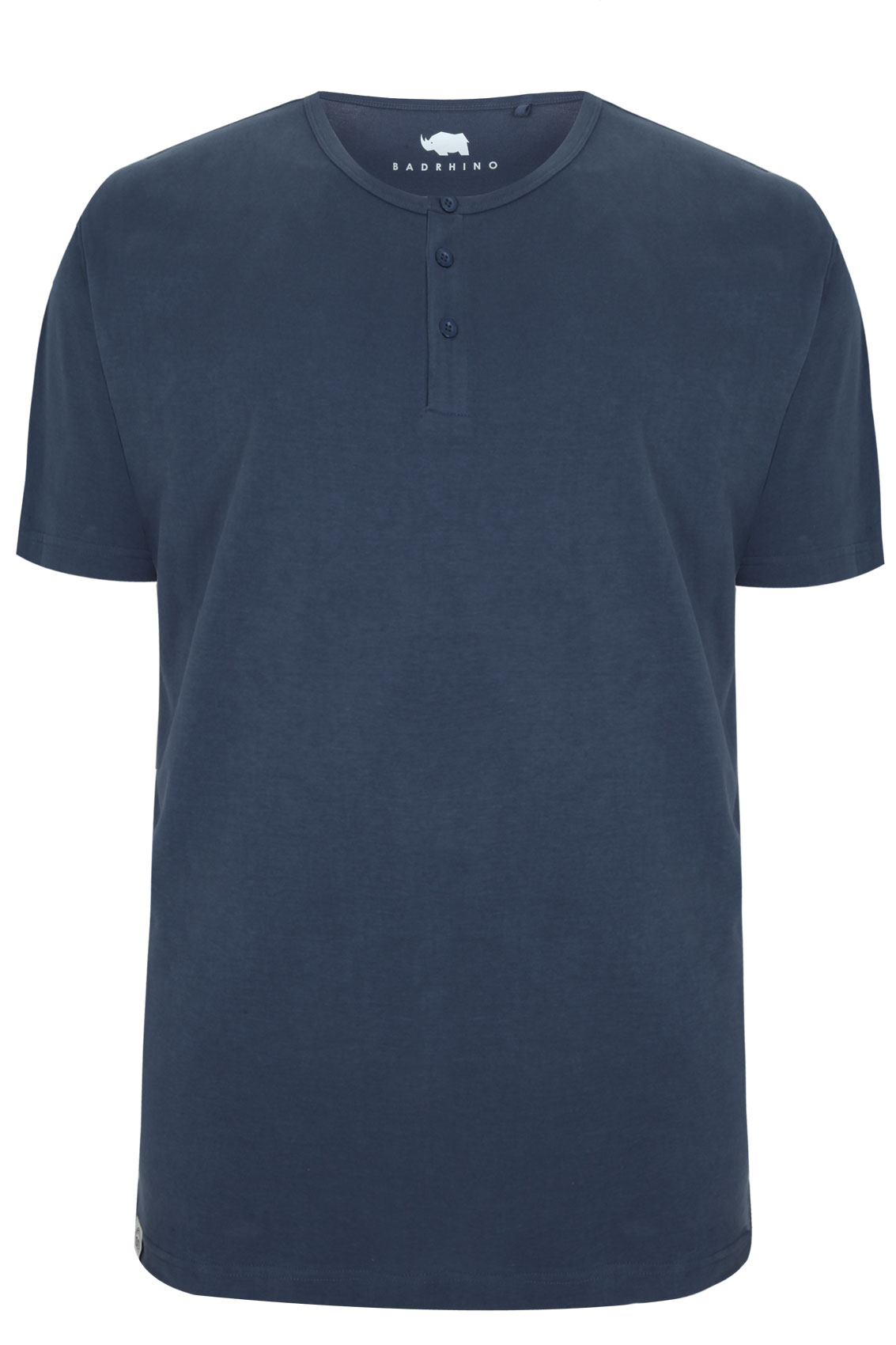 BadRhino Denim Blue Short Sleeve Grandad T-Shirt sizes L to 8XL